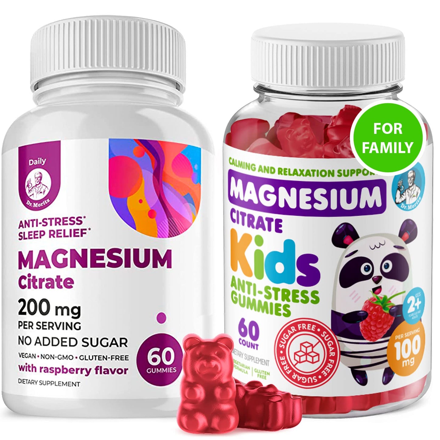 DR. MORITZ Magnesium Gummies for Kids Sugar-Free, 60 Count
