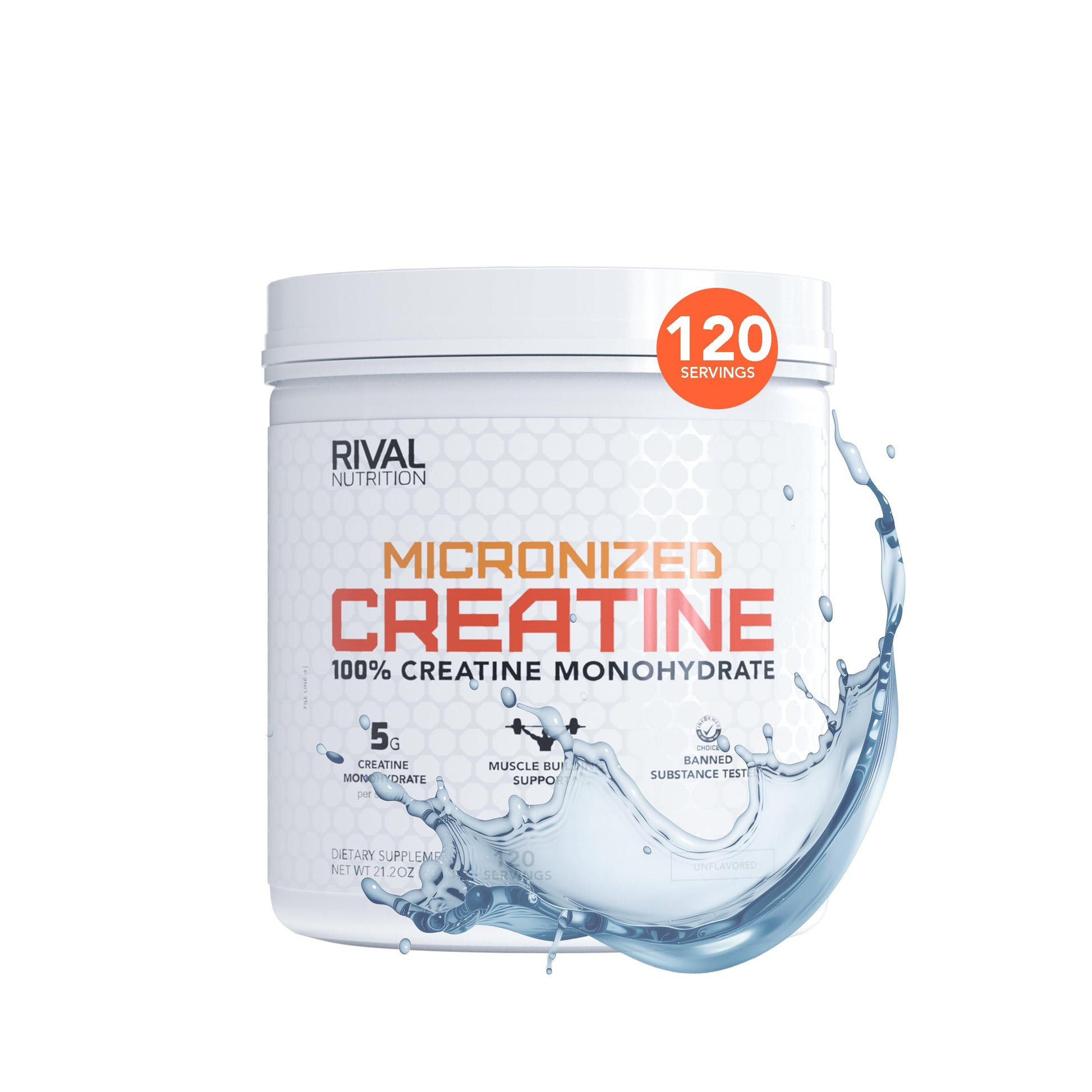 Rival Nutrition Micronized Creatine I 100% Creatine Monohydrate Powder 21.2