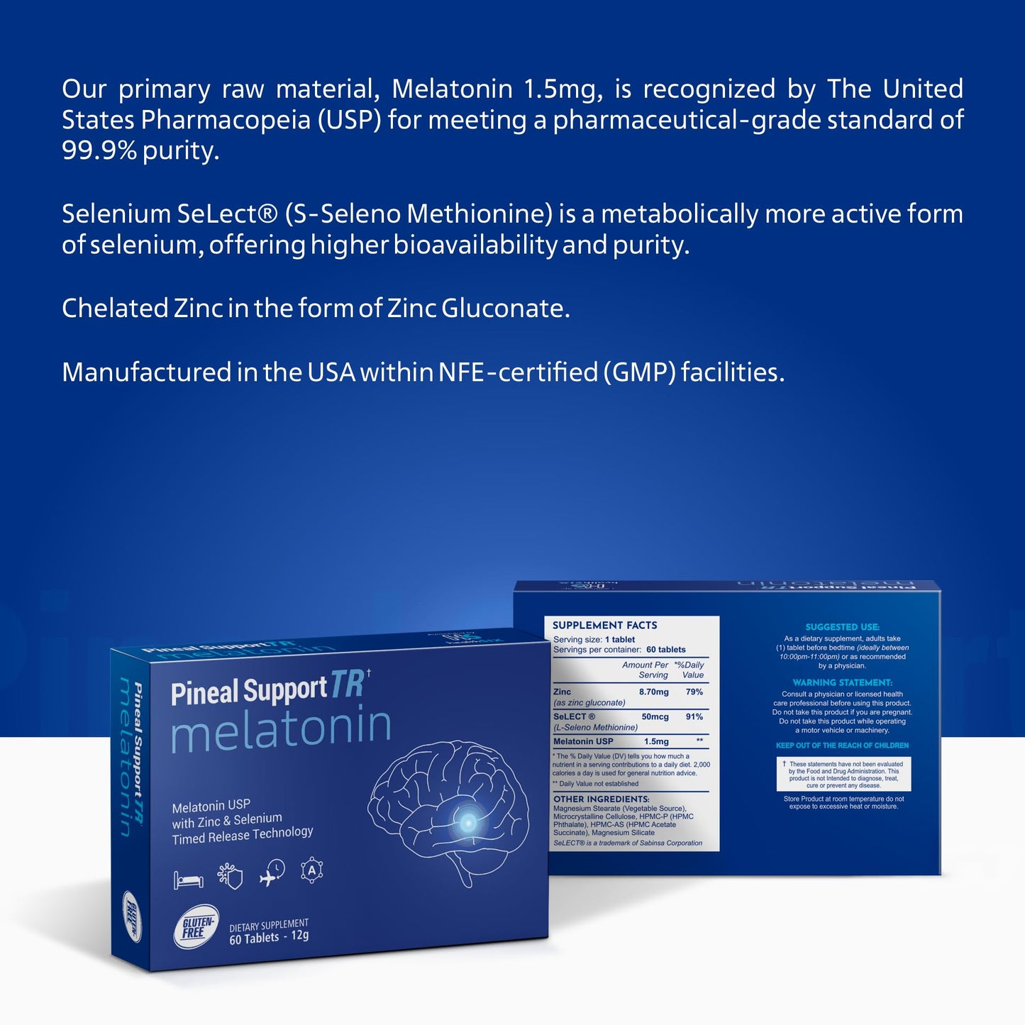 H6 healthSIX Melatonin Time Release Pineal Support 60 Tablets