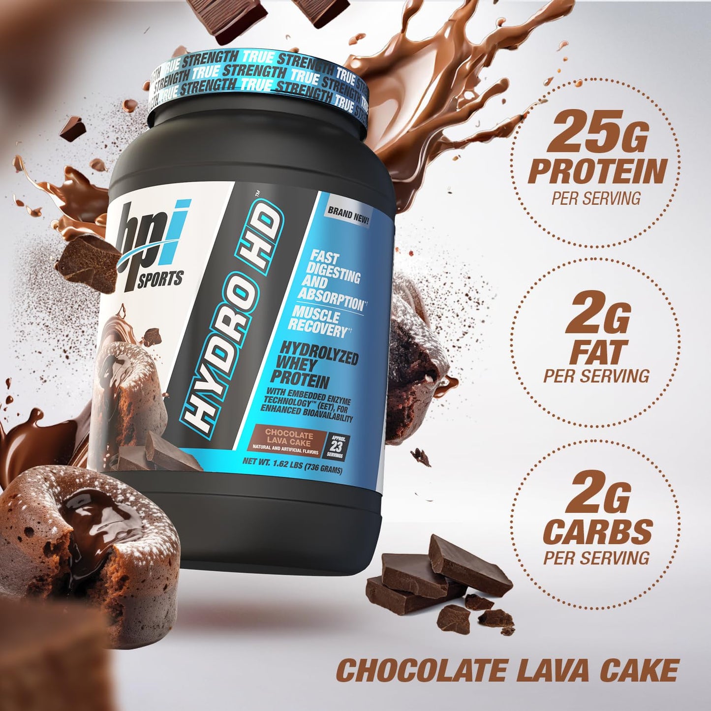 BPI Sports Hydro HD 100% Hydrolyzed Whey Protein Powder, 68 Servings, Chocolate Lava Cake