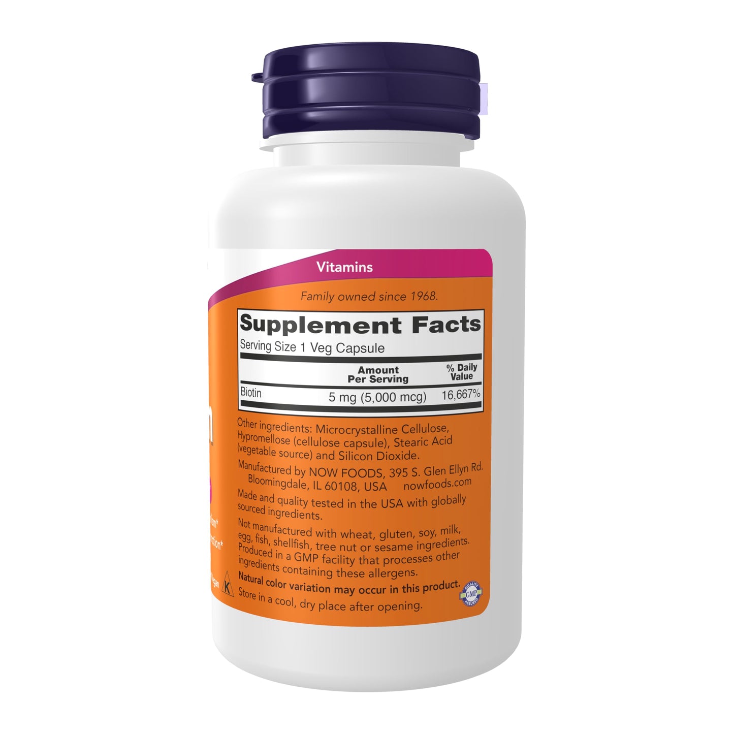 NOW Foods Biotin 5000 mcg Capsules, 120 Count