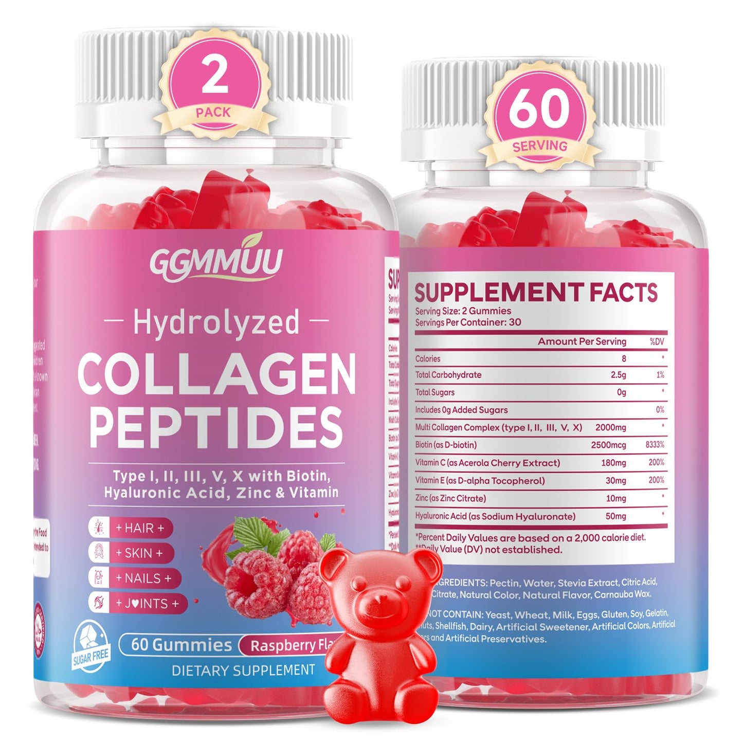 GGMMUU Collagen Peptide Gummies 120 Count