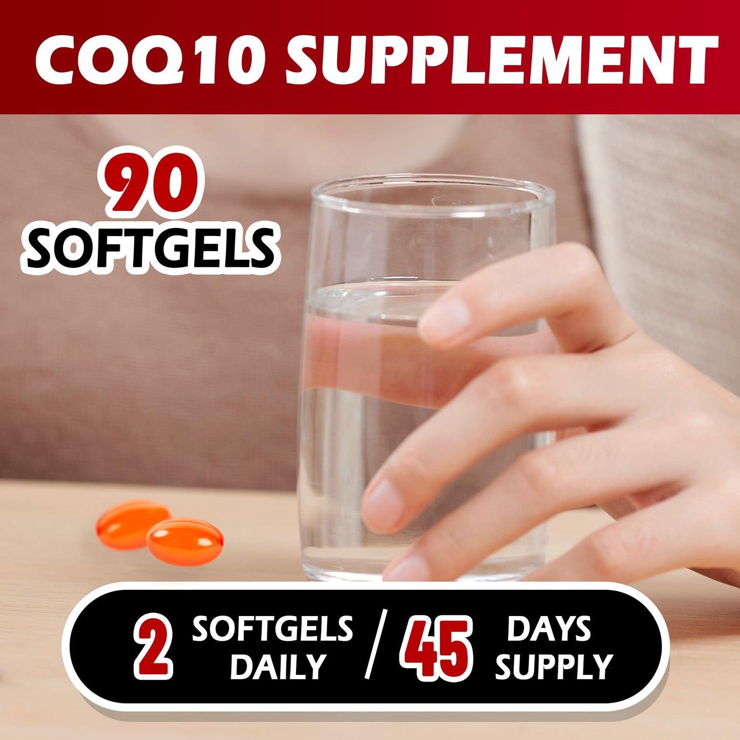 NoMiLu CoQ-10 Softgels 400 mg Coenzyme Q10 Vegetarian Support Heart Healthy Antioxidant, 90 Softgels