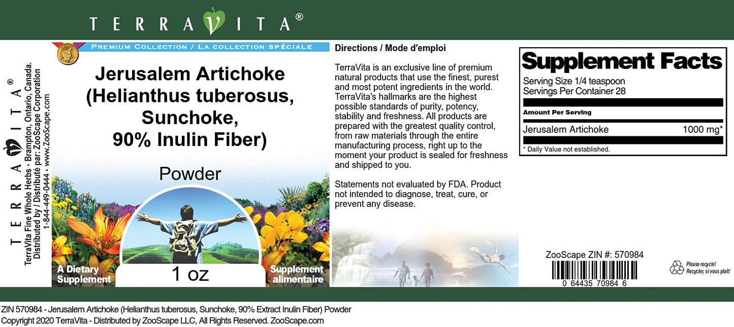 Terravita Jerusalem Artichoke Powder 1 Ounce