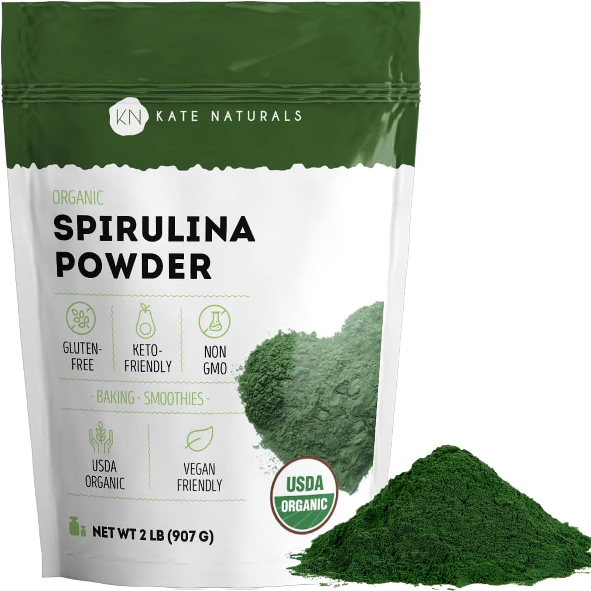 Kate Naturals Organic Spirulina Powder 32 Ounce