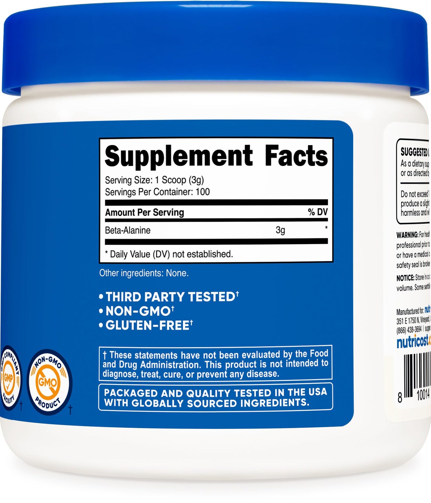 Nutricost Beta Alanine Powder 10.6 Ounce