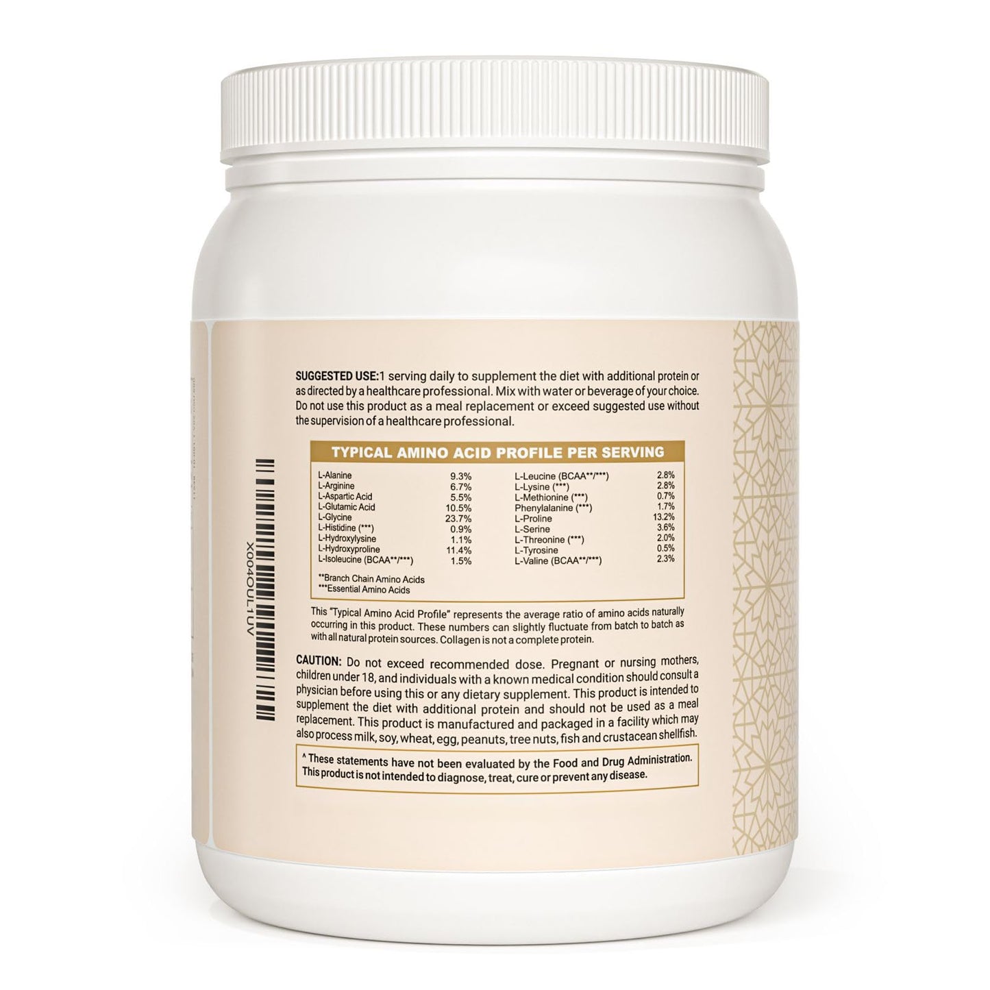 One Ummah Zabiha Halal Certified Collagen Peptides Protein Powder – Hydrolyzed Bovine Collagen Type I & III – 18g Protein per Serving – Skin, Hair, Nails & Joint Support – Unflavored, 21.16 oz