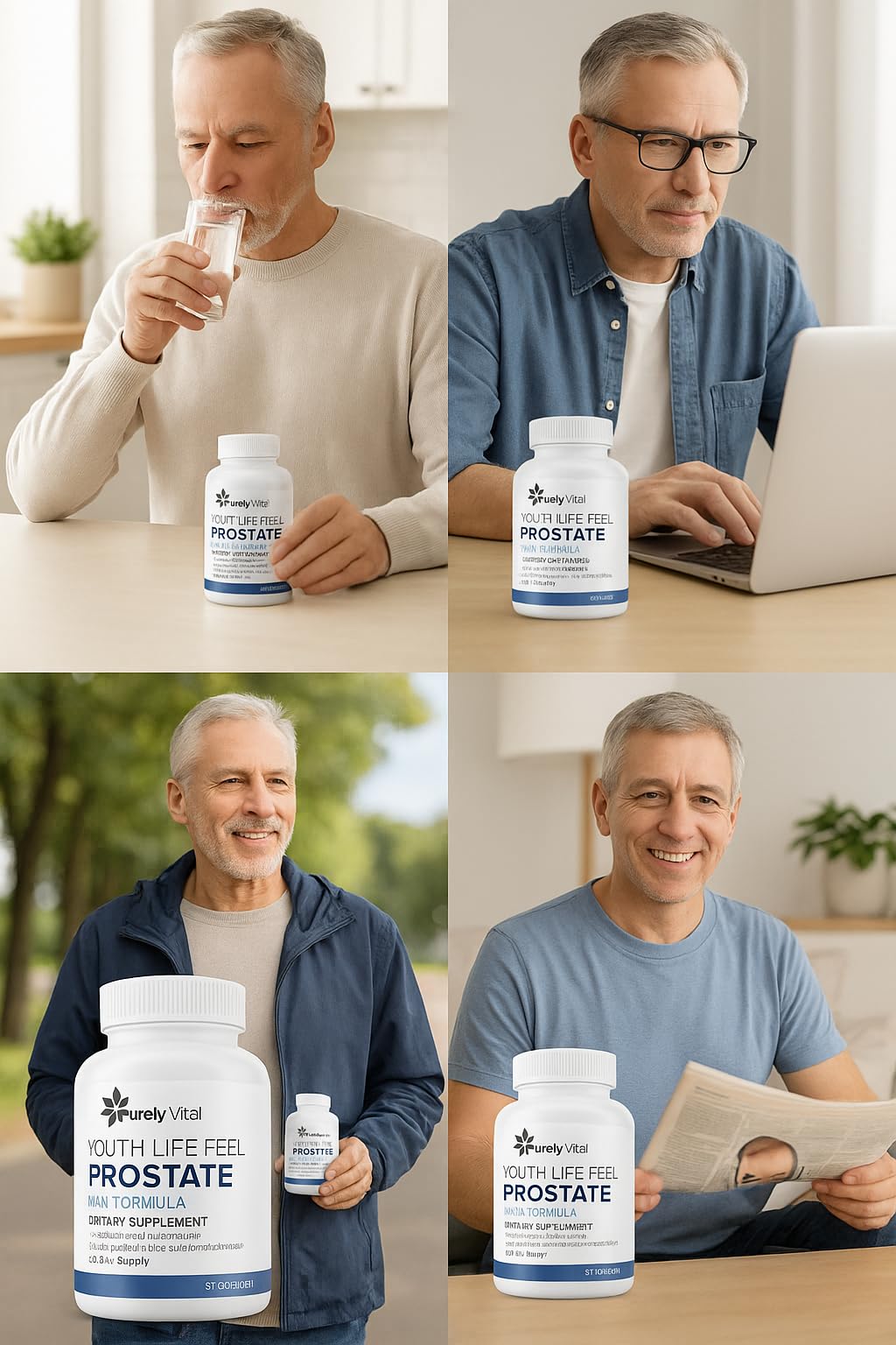 Purely Vital Youth Life Feel Prostate Max Prostate Support Supplement with Saw Palmetto & Zinc Capsules, 180 Count