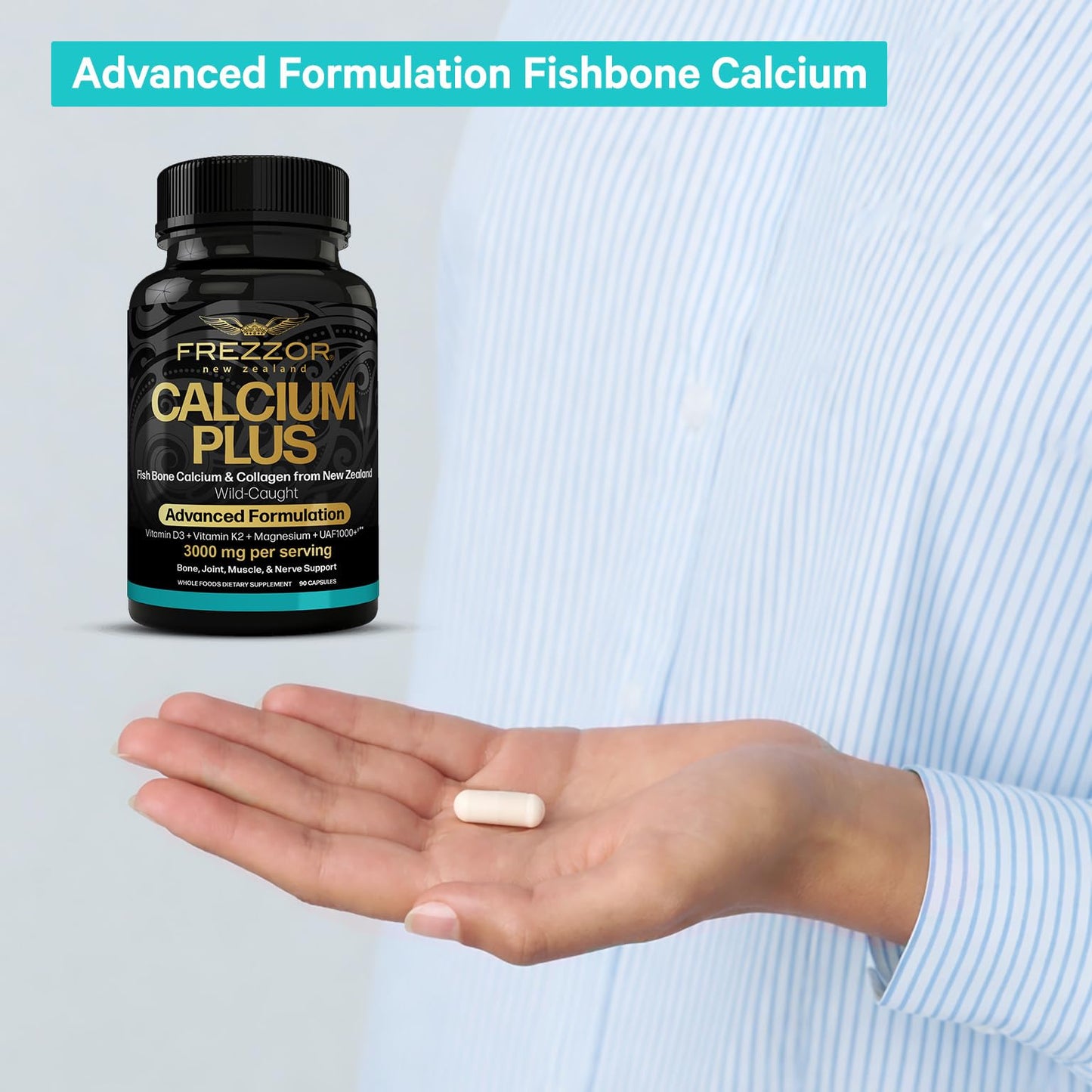 FREZZOR Calcium Plus with UAF1000+ Capsules, 90 Capsules