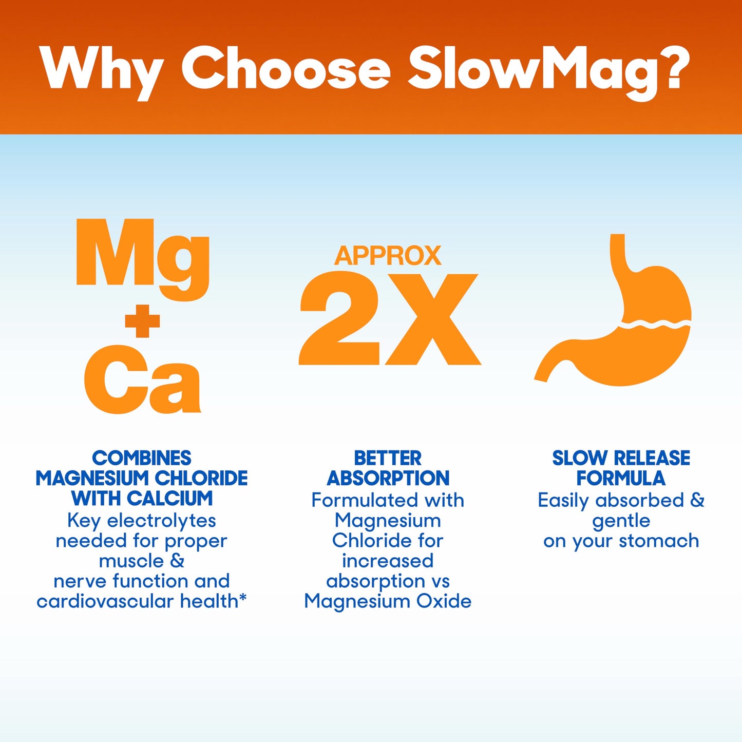 Slow-Mag Muscle & Heart Magnesium Chloride Supplement with Calcium Tablet, 120 Count
