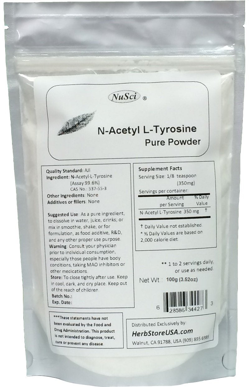 NuSci N-Acetyl L-Tyrosine Powder 3.53 oz