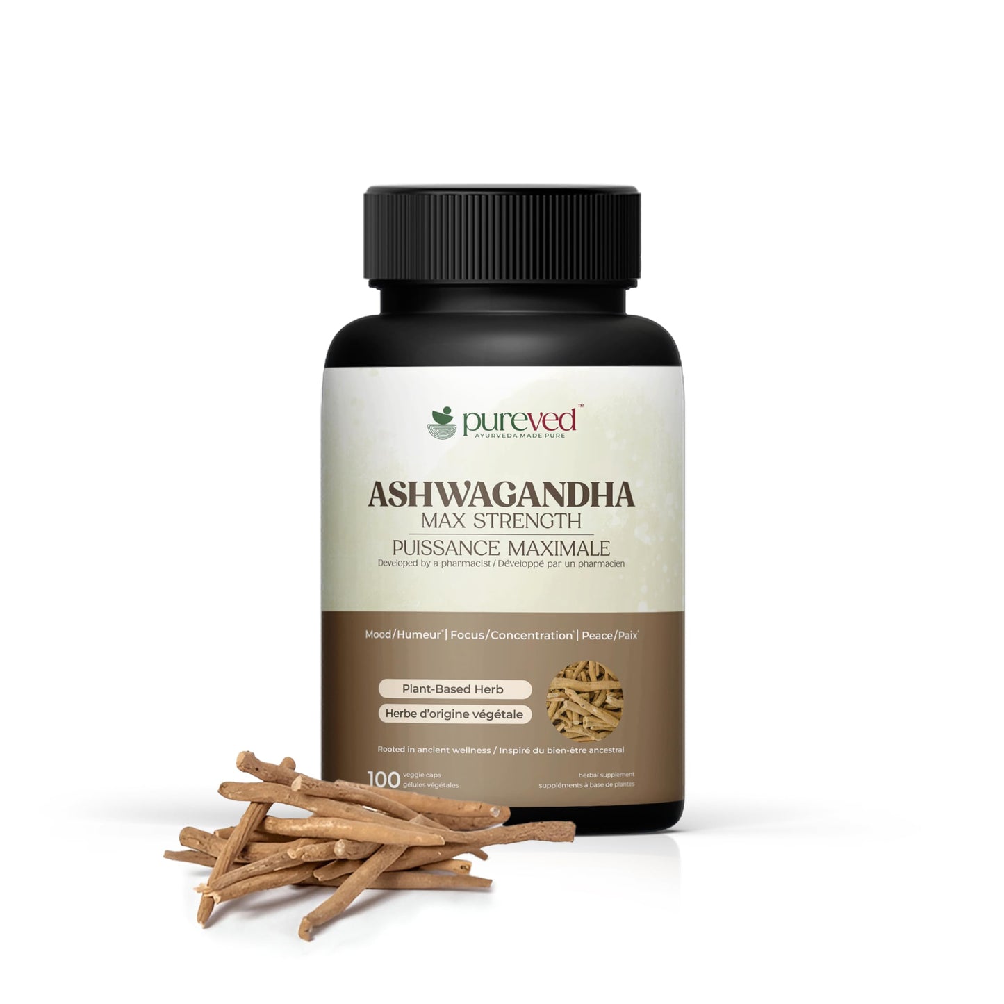 Pureved Ashwagandha Capsules 100 Count
