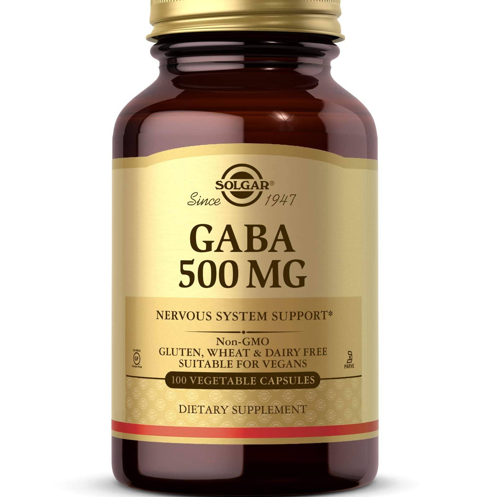 Solgar GABA 500 mg Vegetable Capsules 100 Count