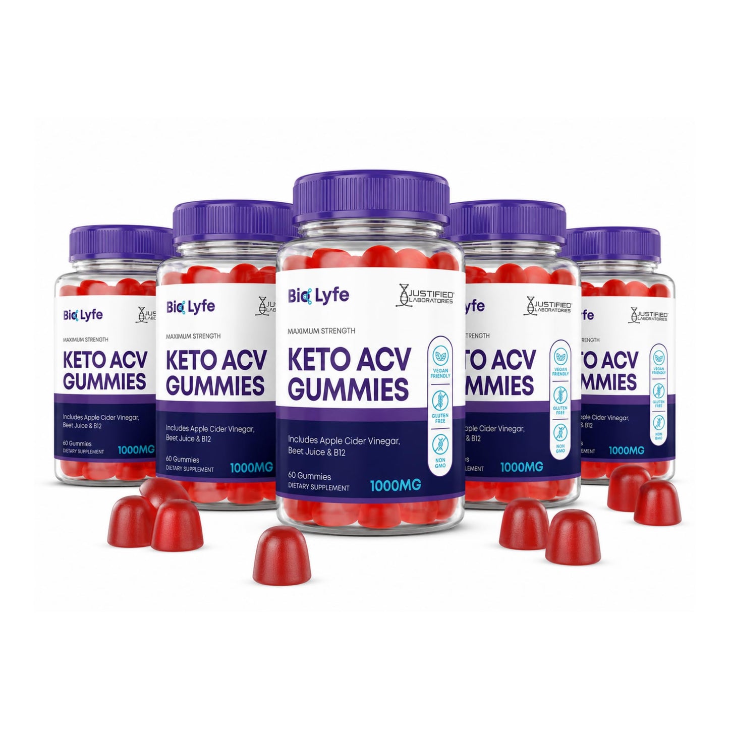 Justified Laboratories Bio Lyfe Keto ACV Gummies (1000 mg), 300 Gummies