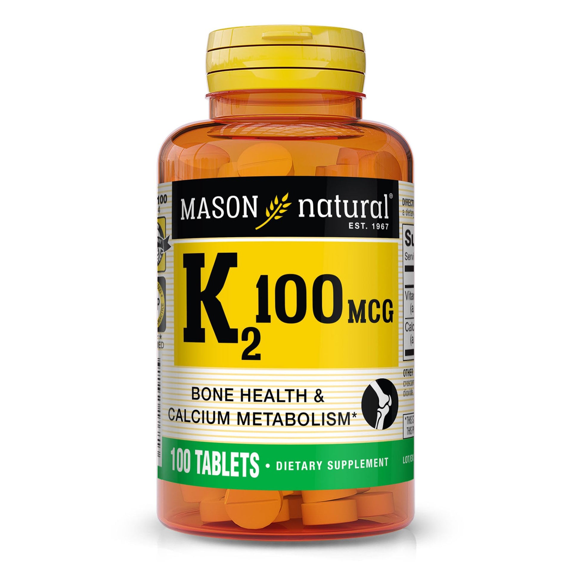 Mason Natural Vitamin K2 100 mcg with Calcium, 100 Tablets