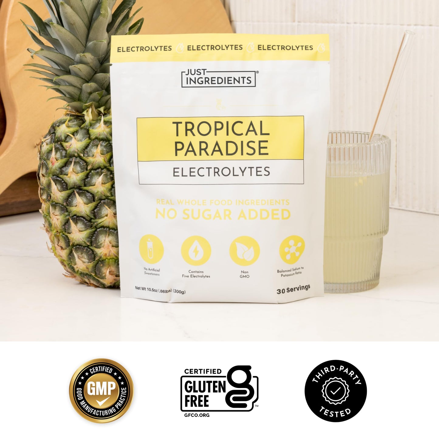JUST INGREDIENTS Tropical Paradise Electrolytes Powder 10.5