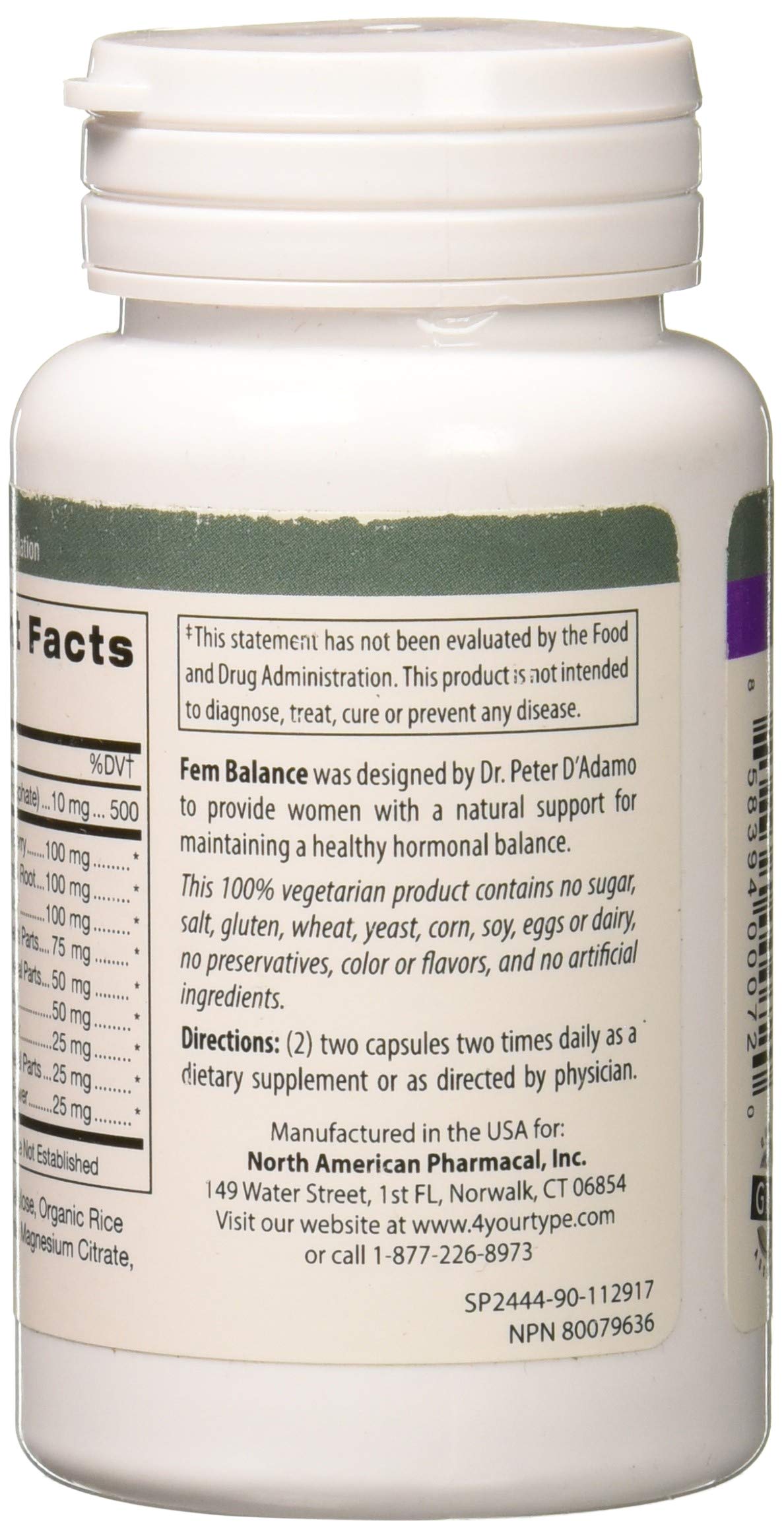 D'Adamo Personalized Nutrition Fembalance 90 Capsules