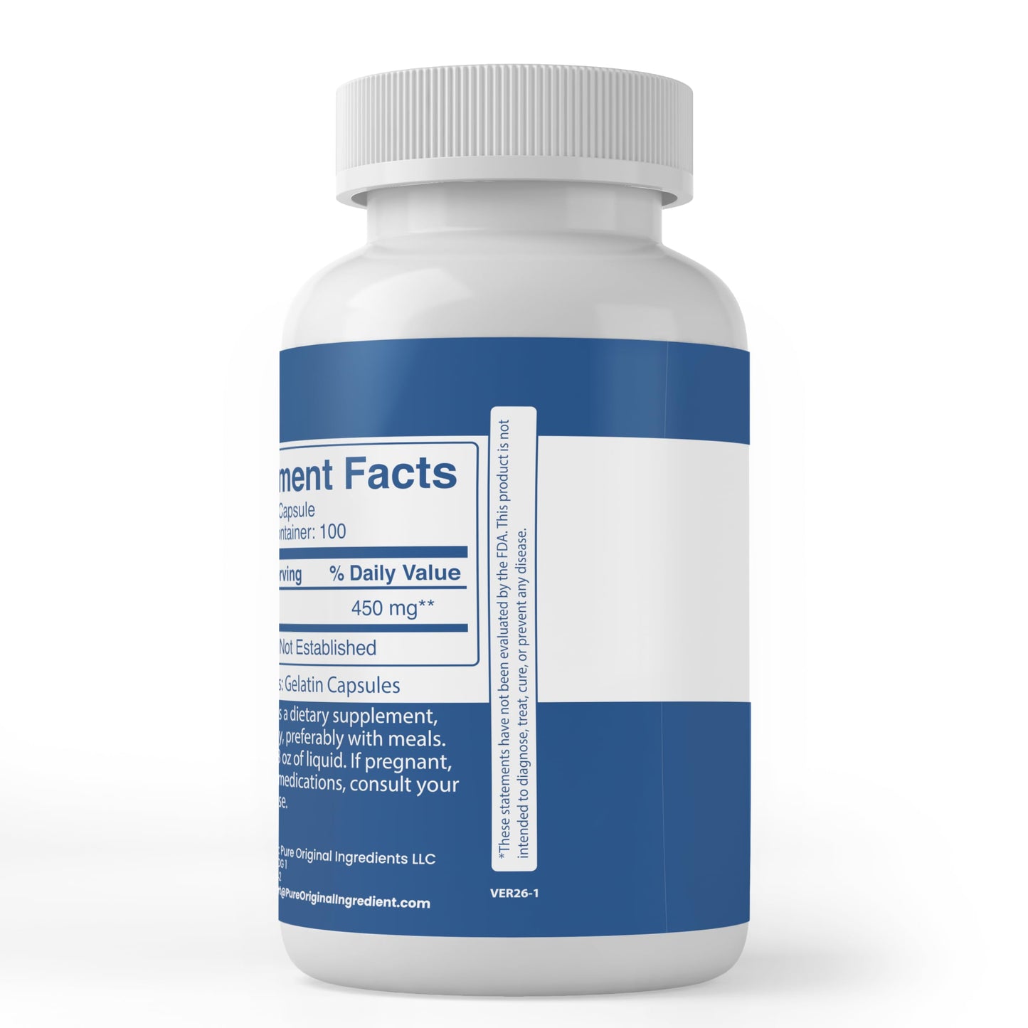 Pure Original Ingredients D-Mannose Capsule, 100 Capsules