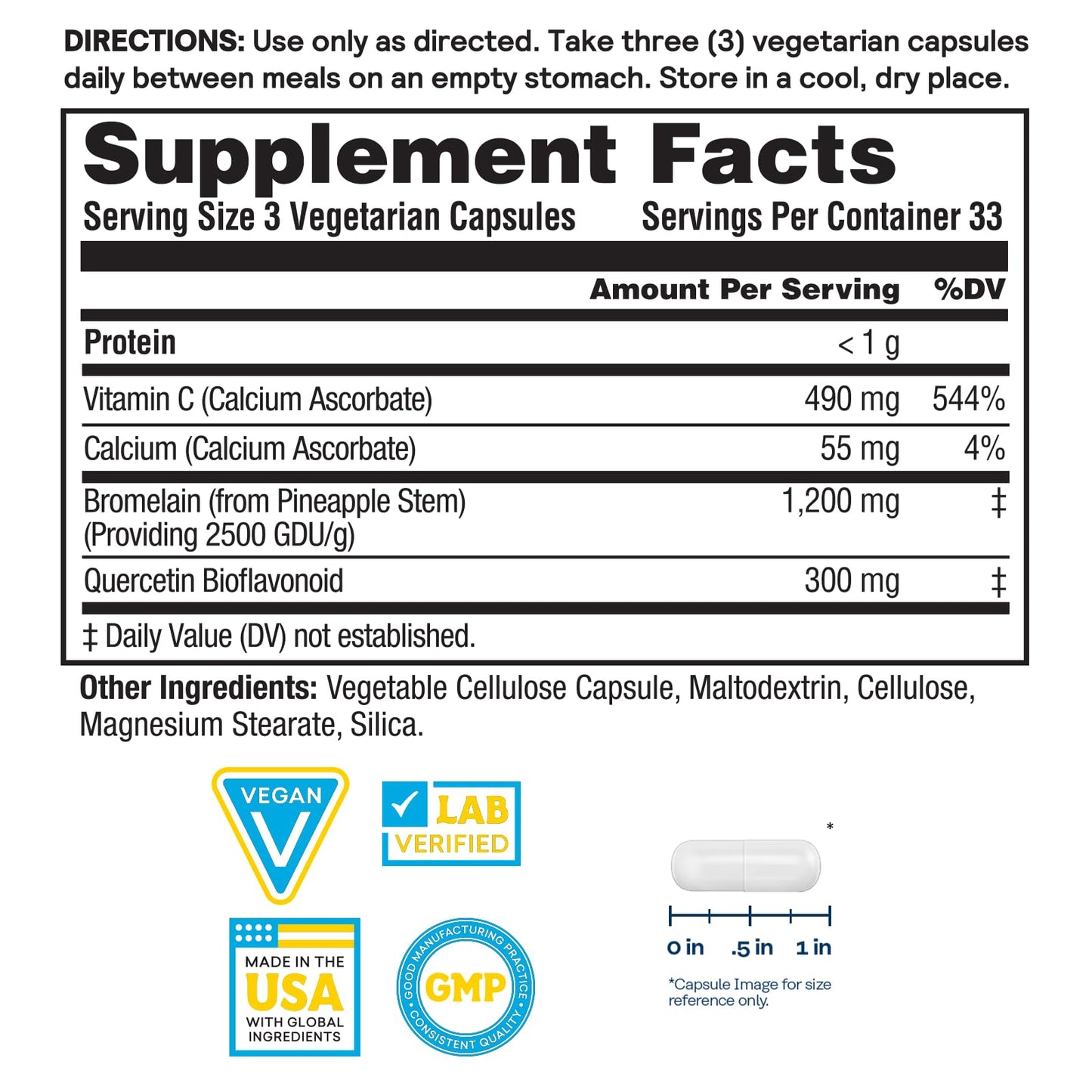 Nature's Life Bromelain Sinus Ease 1200mg Capsules, 100