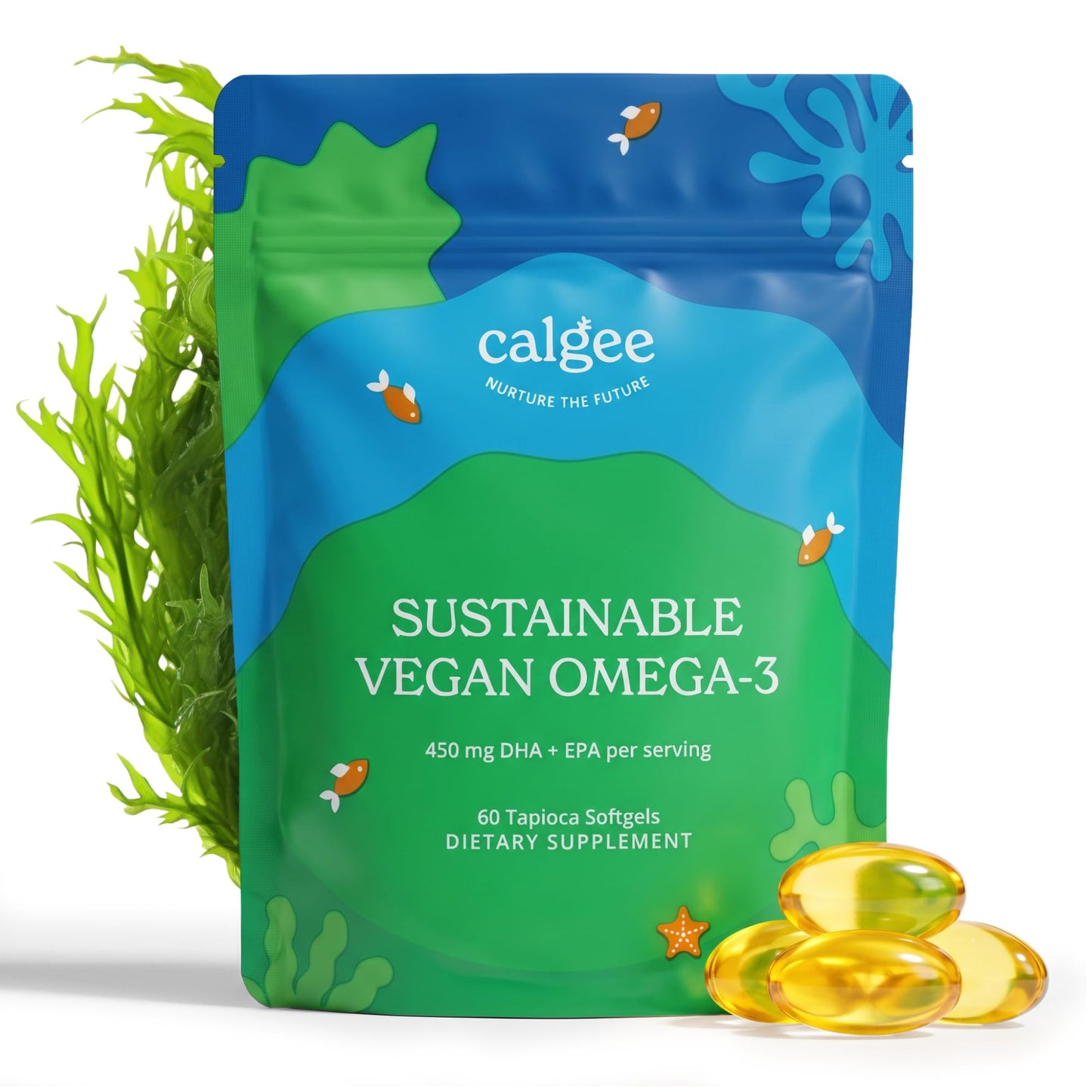 Calgee Algae Omega-3 Softgels, 60 Count