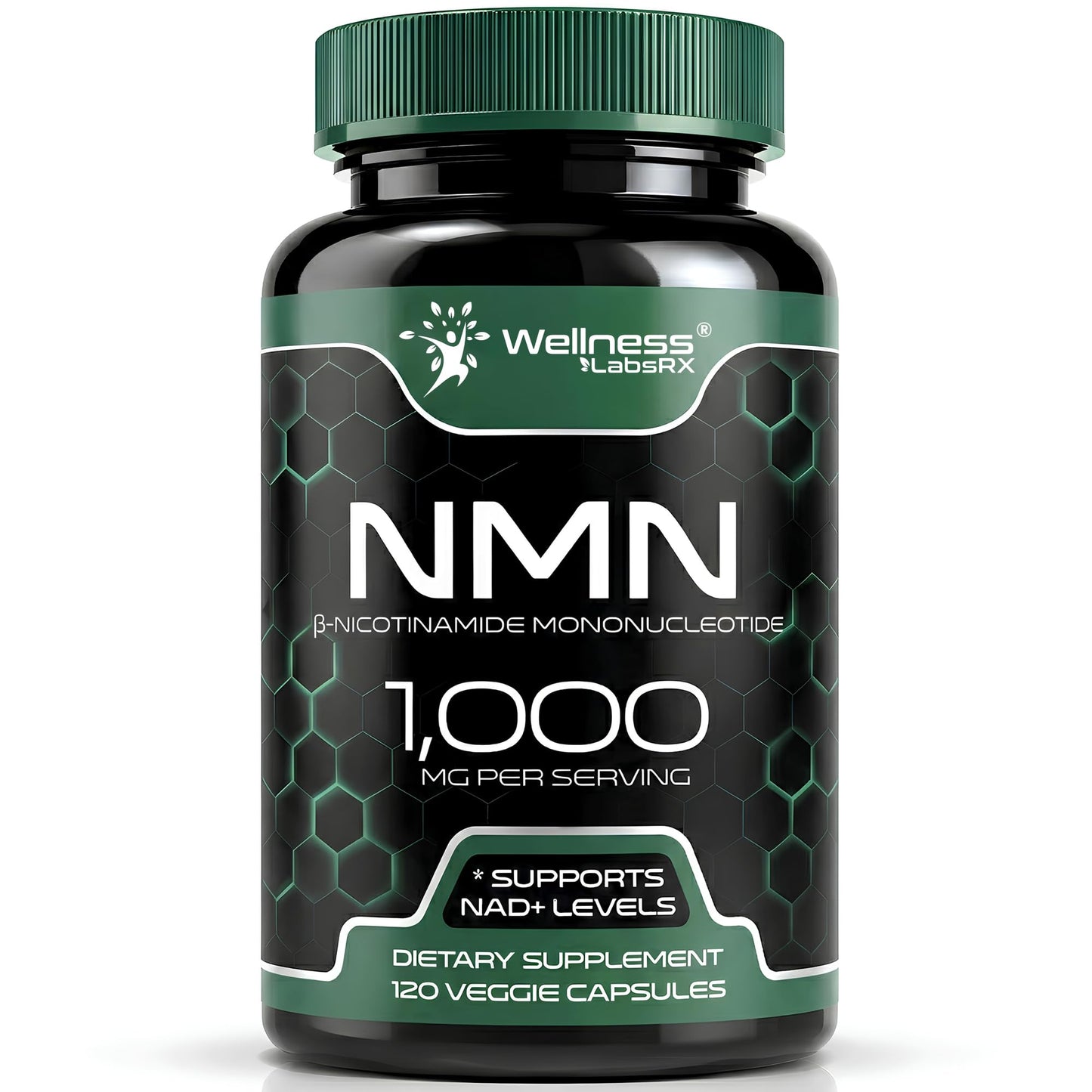 WELLNESS LABSRX NMN 1000mg Pure Organic Nicotinamide Mononucleotide Capsule, 120 Count