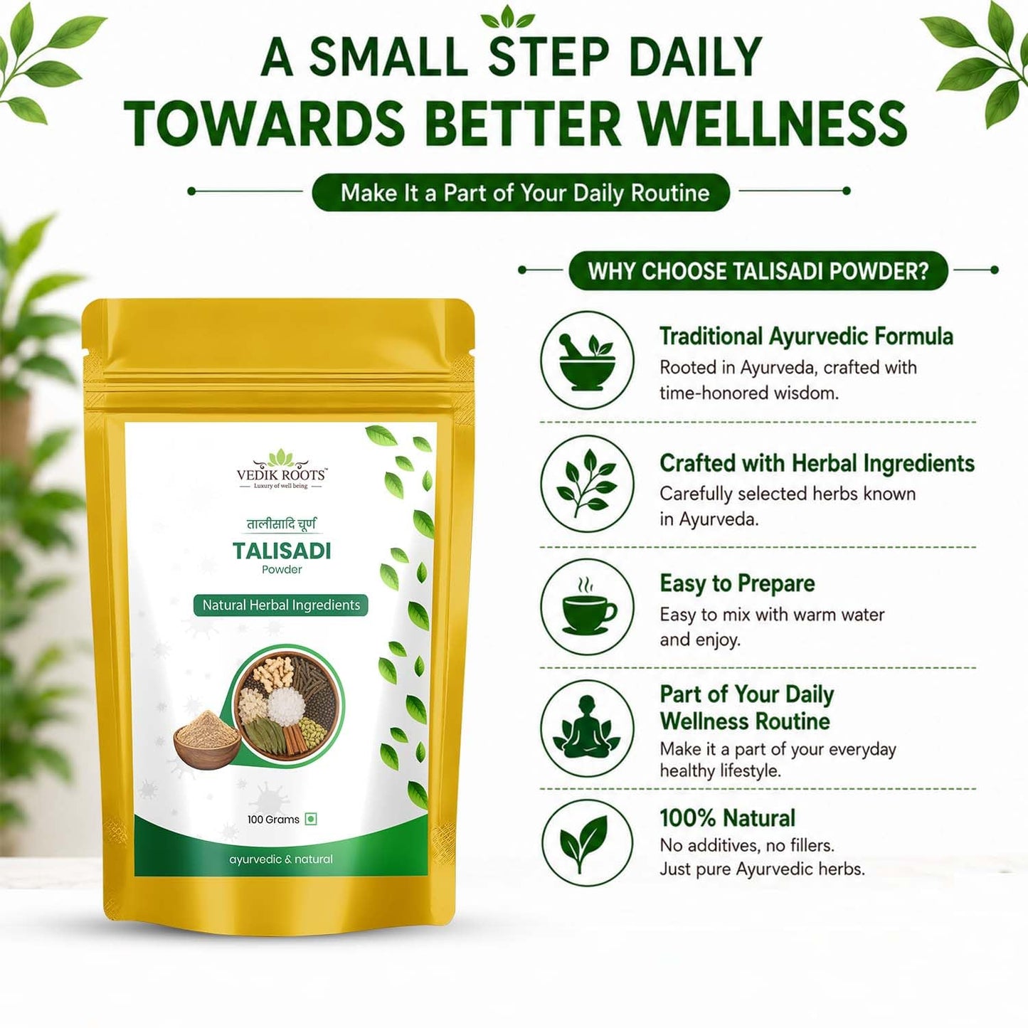 VEDIKROOTS Talisadi Powder 3.53 oz