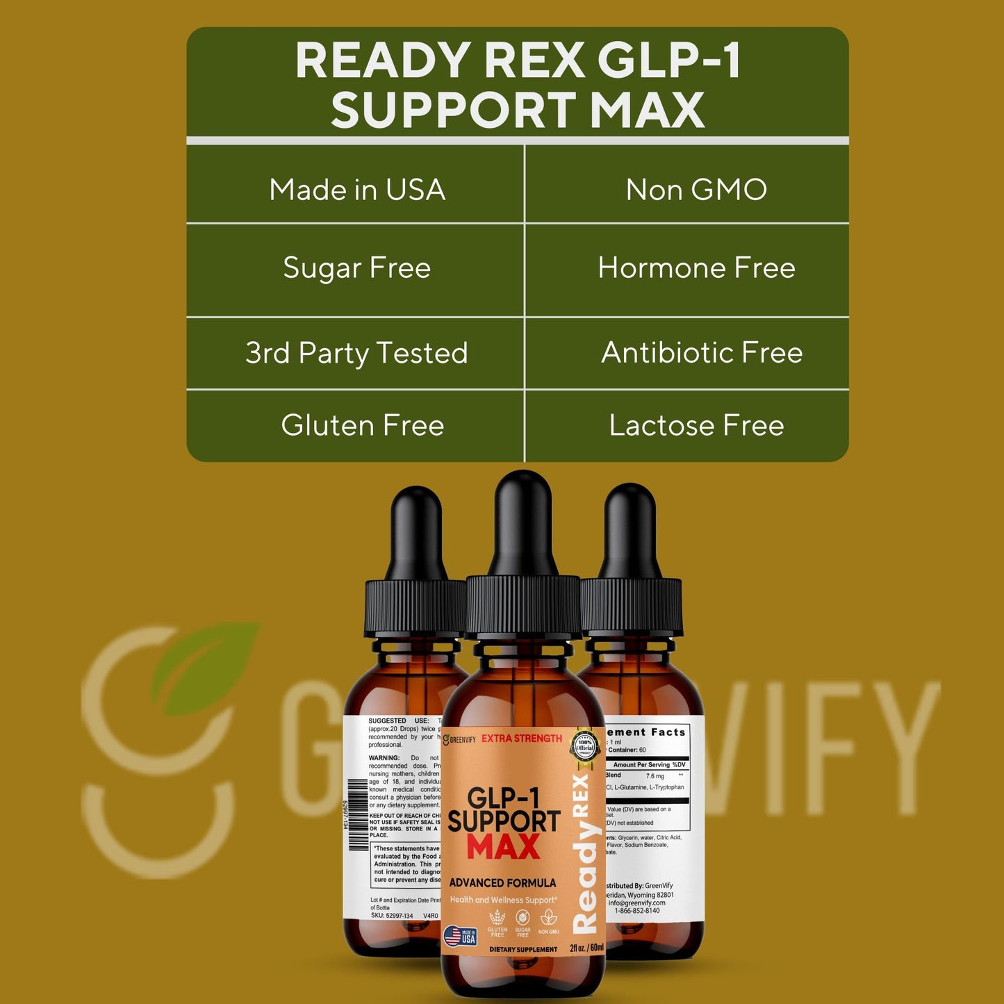 GREENVIFY GLP-1 Support Max, Advanced Formula, 60 Capsules
