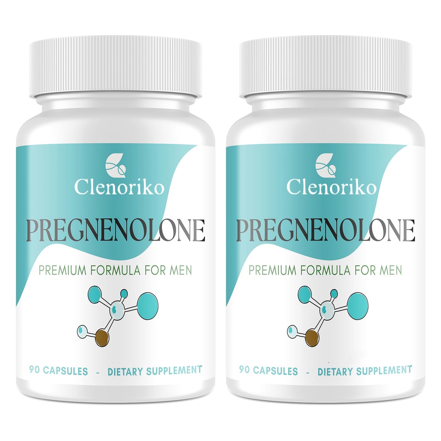 Clenoriko Pregnenolone 50mg with DHEA 25mg for Men, Tongkat Ali & Ashwagandha Root Blend, Men's Wellness Formula, Pregnenolone Supplement, 180 Capsules