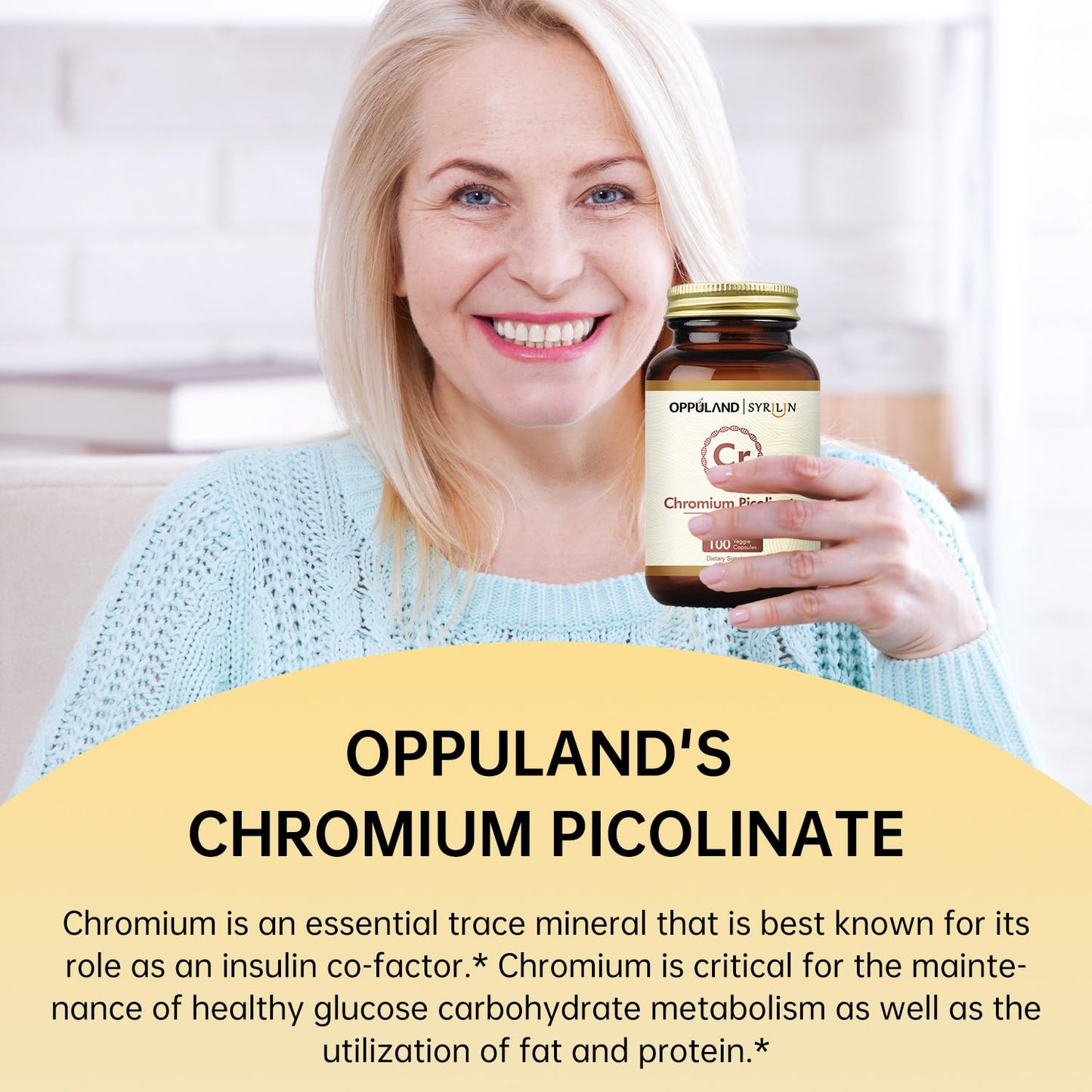 oppuland Chromium Picolinate 500 mcg Capsule, 100 Count