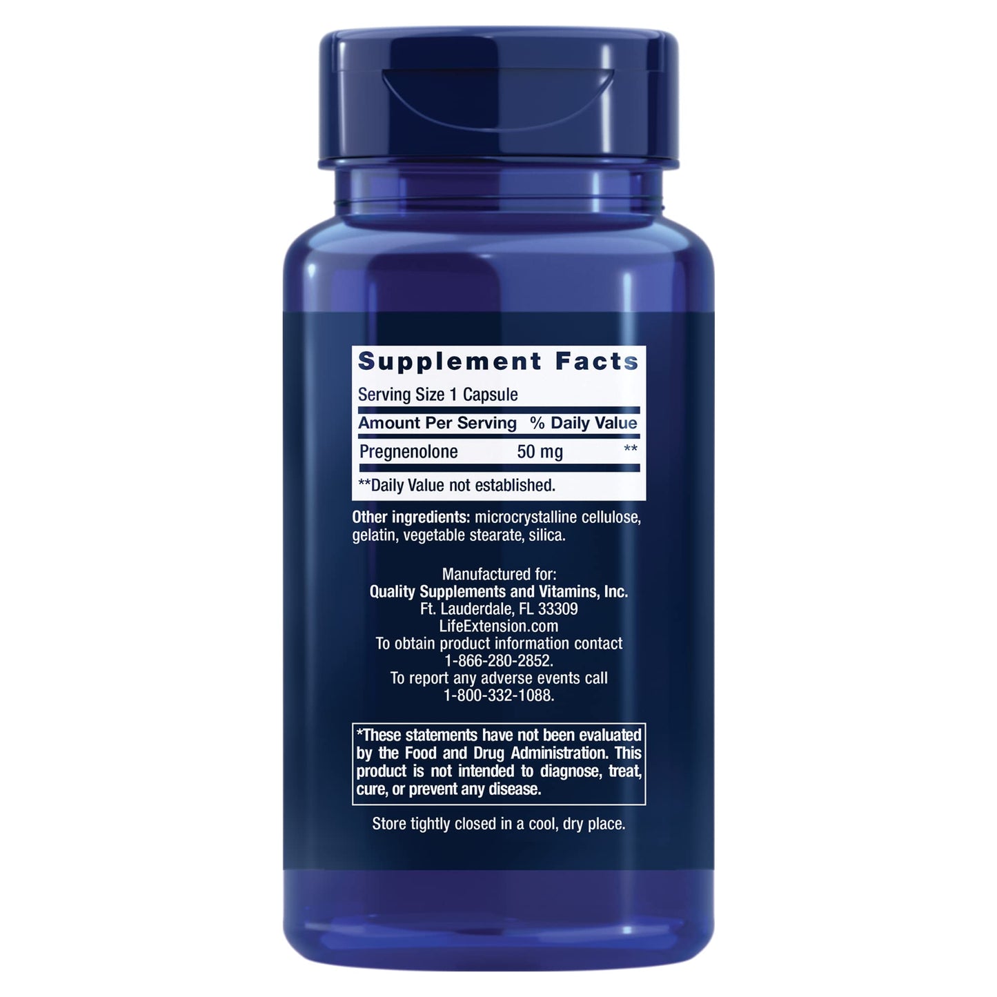 Life Extension Pregnenolone 50mg and DHEA 25mg Capsules, 200 Count