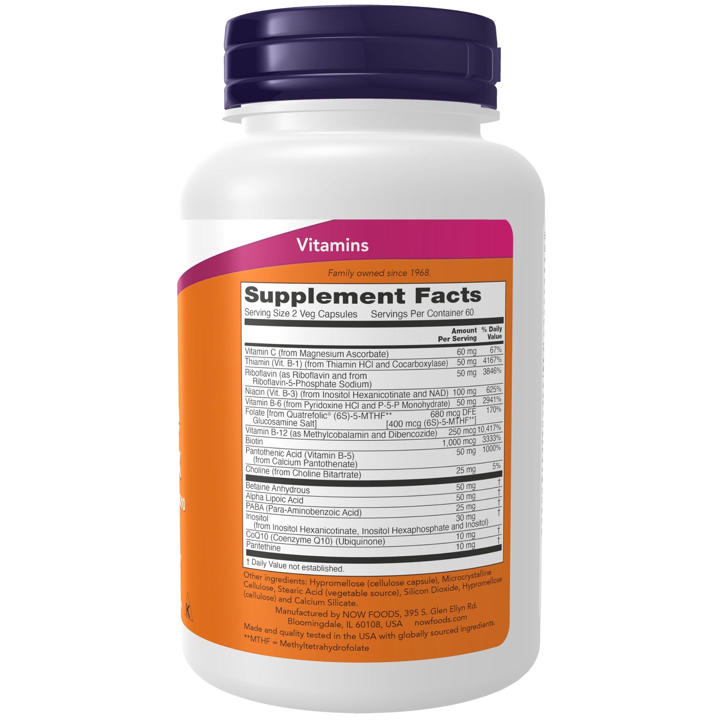 NOW Foods Co-Enzyme B Complex with Alpha Lipoic Acid and CoQ10, Veg Capsules, 120