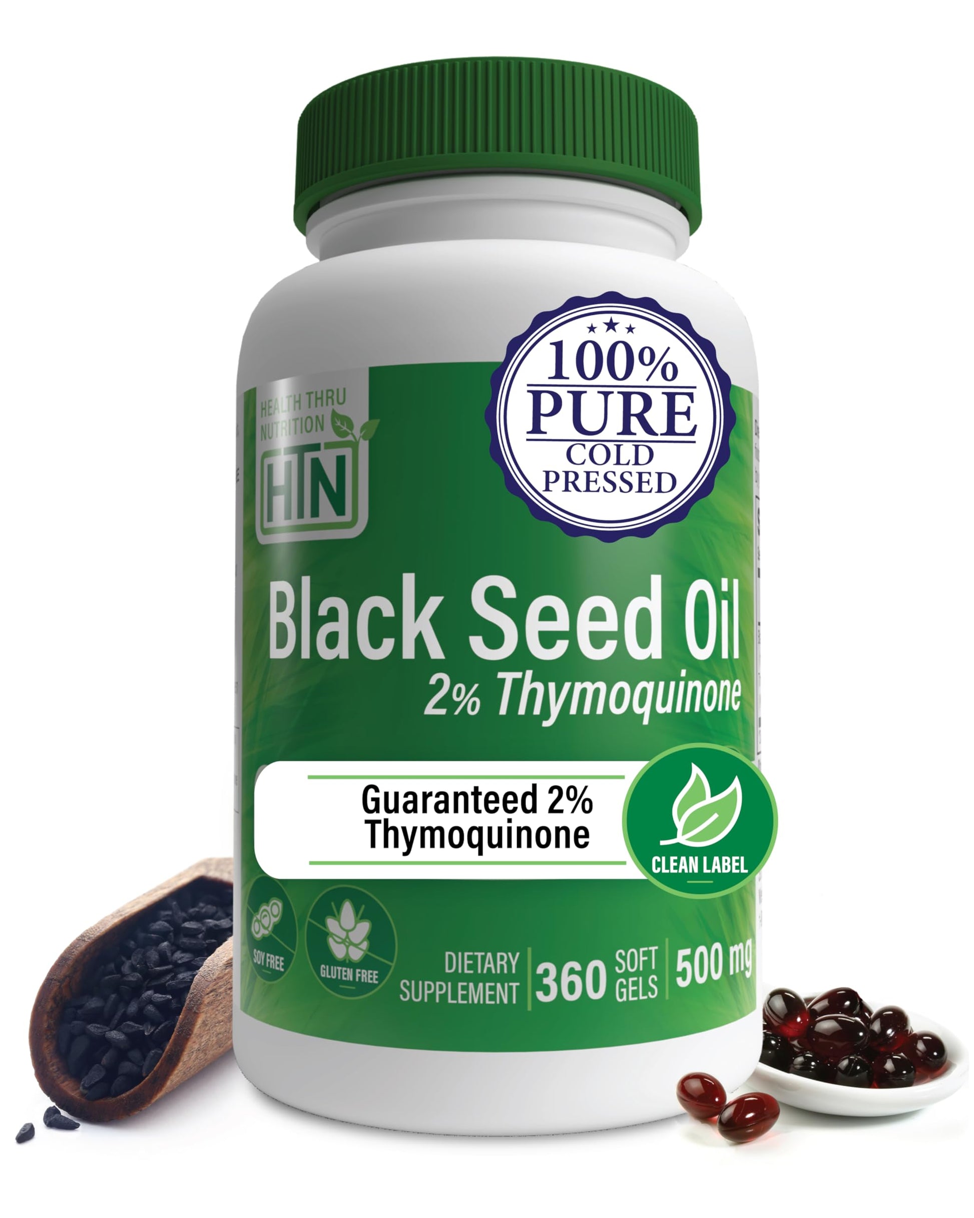 Health Thru Nutrition Black Seed Oil 500mg Softgels, 360 Count
