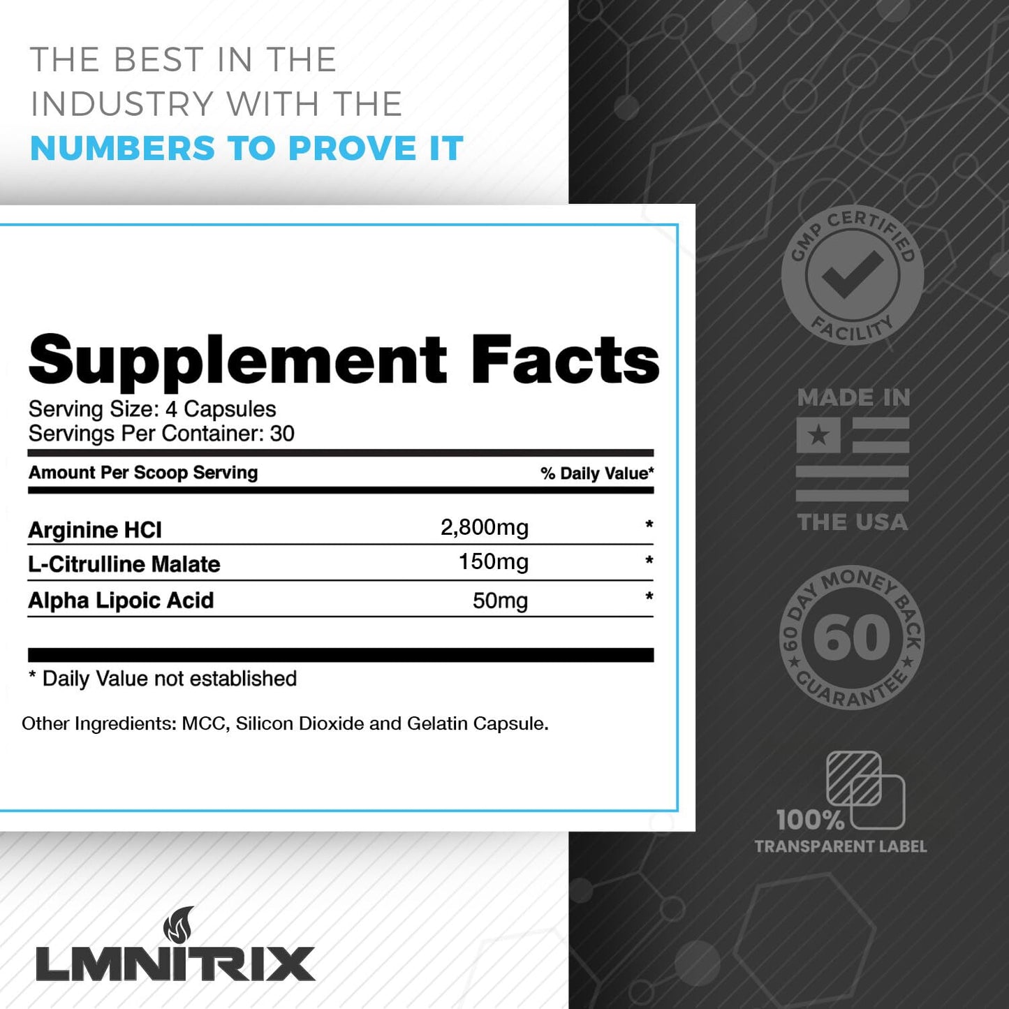 LMNITRIX VEINZ Nitric Oxide Booster, 120 Capsules