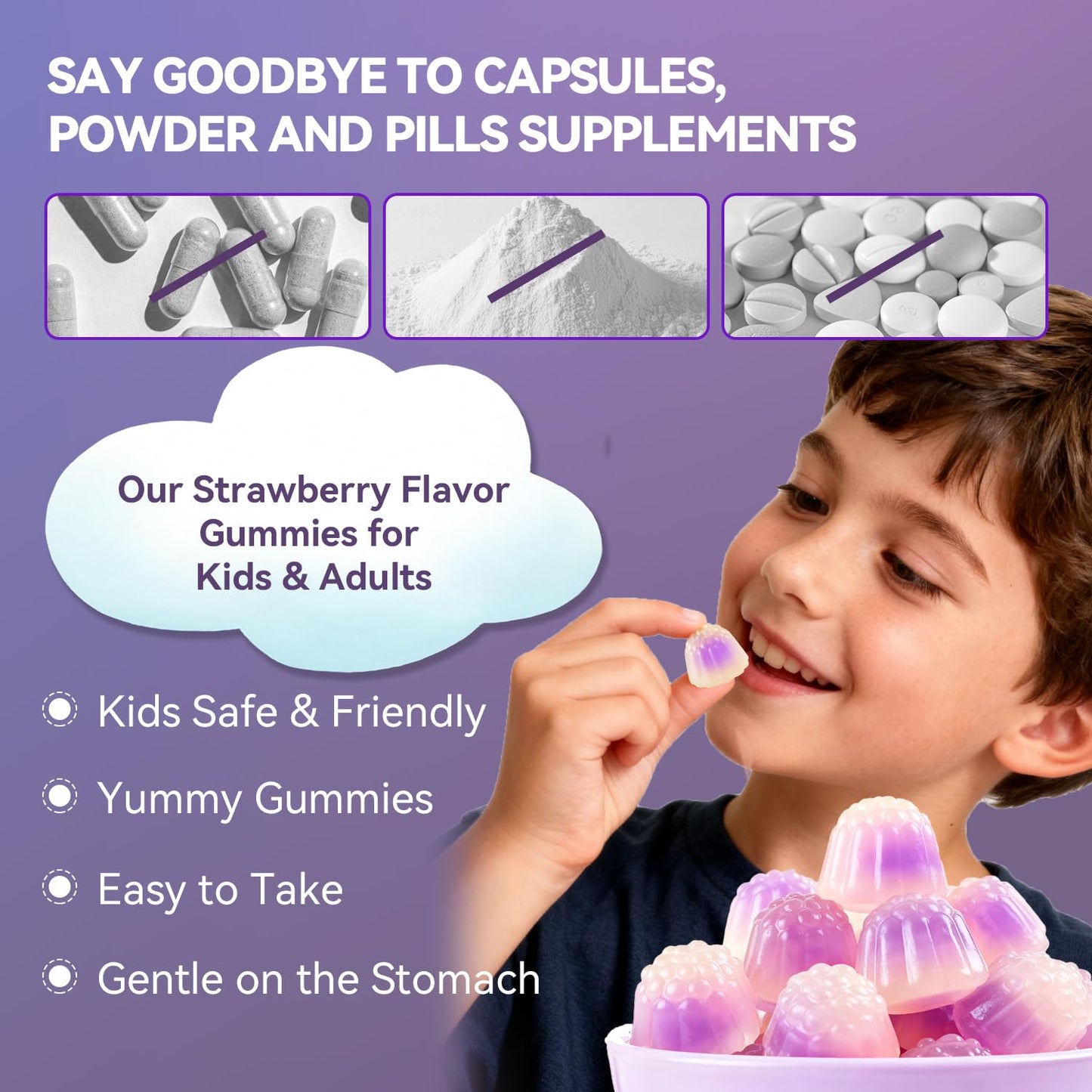 Crasye Magnesium Glycinate + Calcium Gummies for Kids, 60 Count