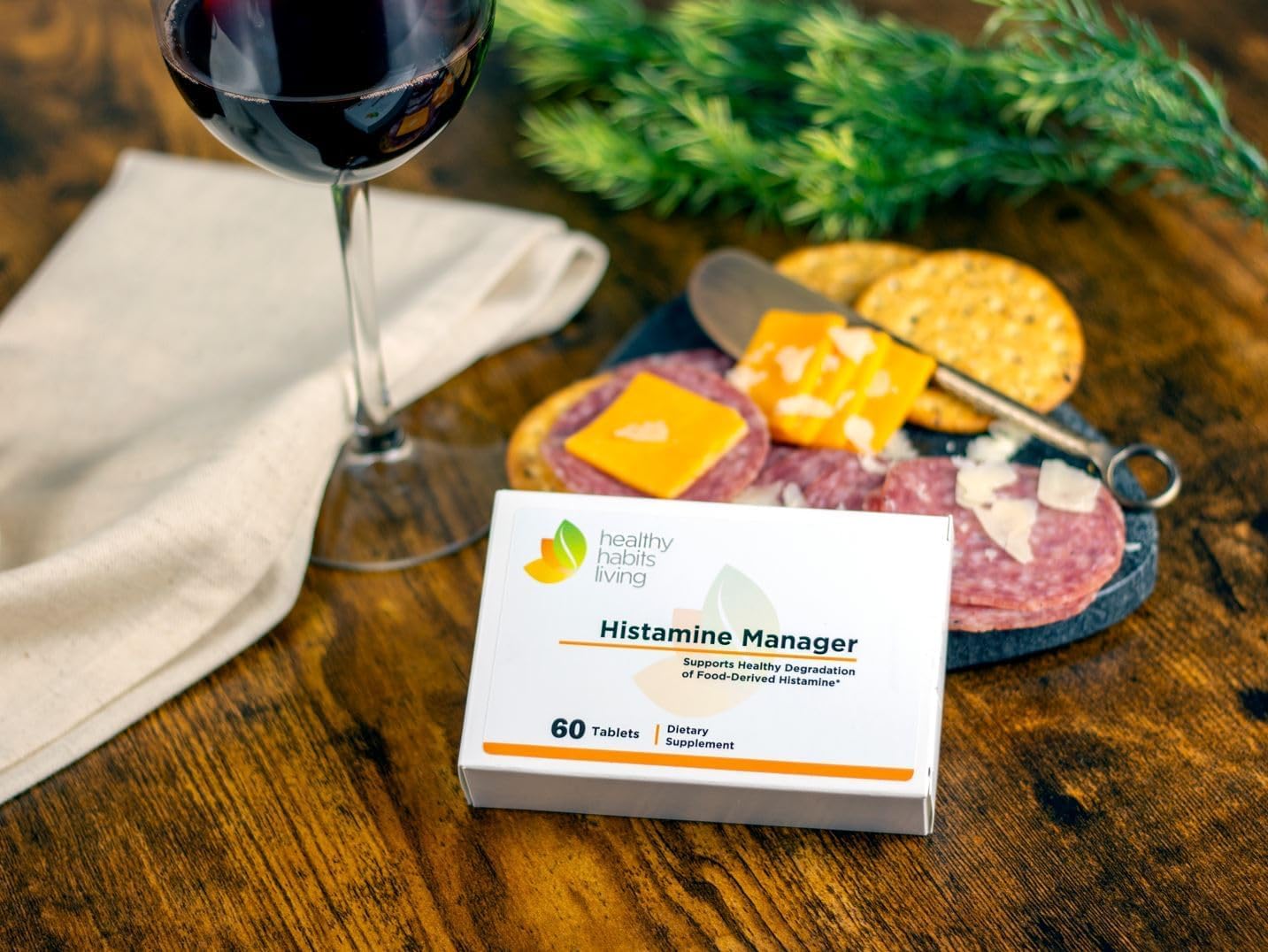 Healthy Habits Living Histamine Manager – New and Improved Formula 20,000 HDU of Diamine Oxidase DAO per Tablet – Digestive Enzyme to Help Block and Manage Food-Derived Histamine Intolerance, 120 Tablets