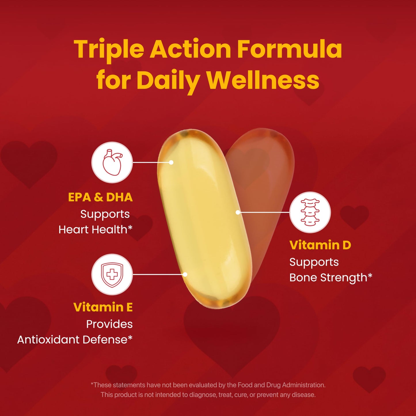 DAEWON HEALTH Vegan Omega-3 + Vitamin D3 & E Algal Oil TG Form DHA EPA, Heart, Brain & Eye Support, 30 Softgels