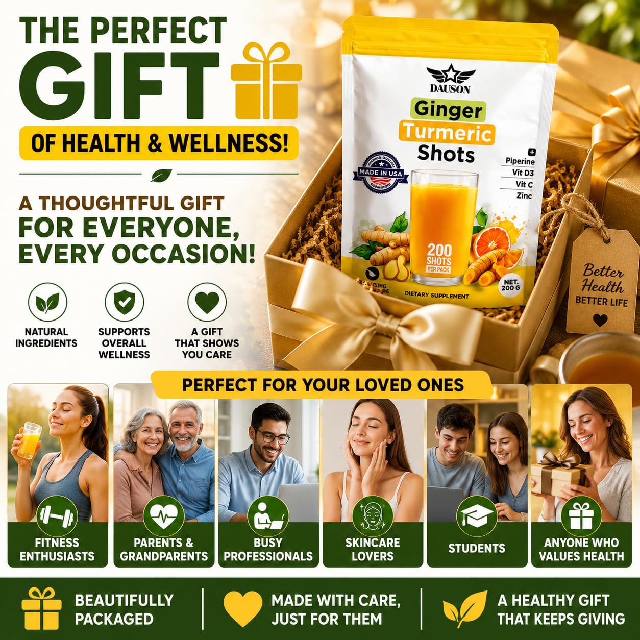 DAUSON Daily Wellness Ginger Shots Powder 7.05