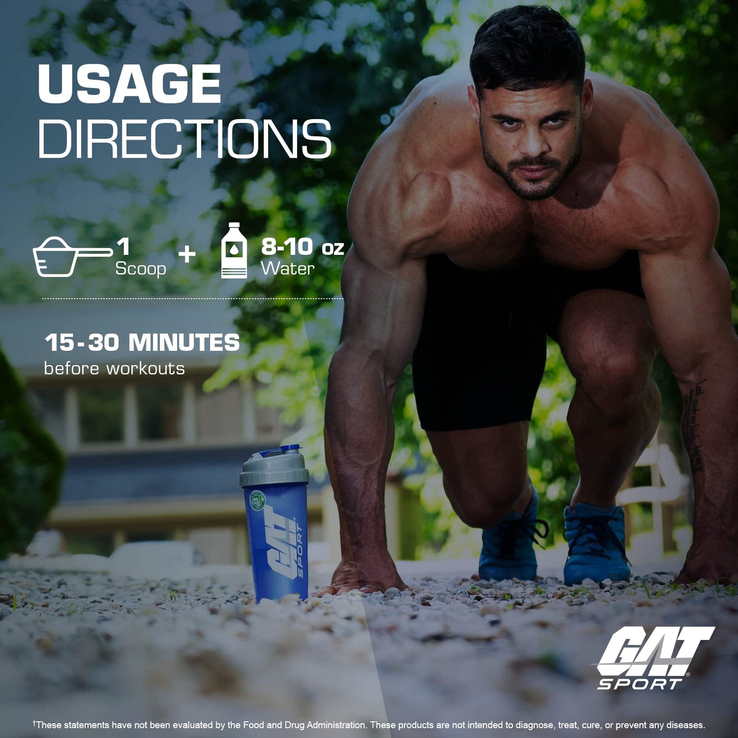 GAT SPORT PMP (Peak Muscle Performance) Pre-Workout Powder 9 Ounce