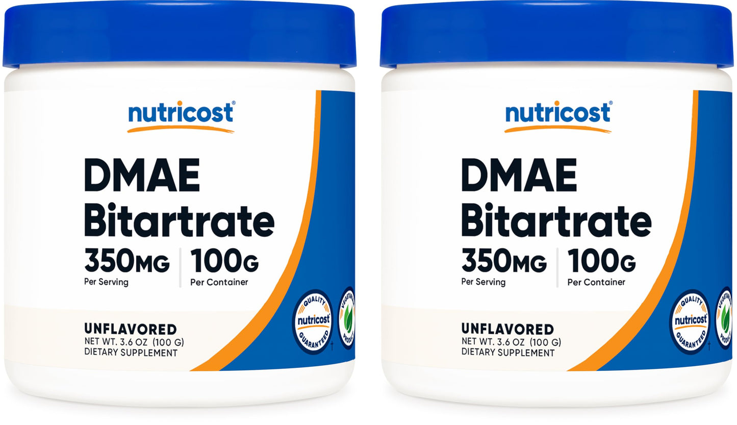 Nutricost Pure DMAE-Bitartrate Powder 7.1 Ounces (Pack of 2)