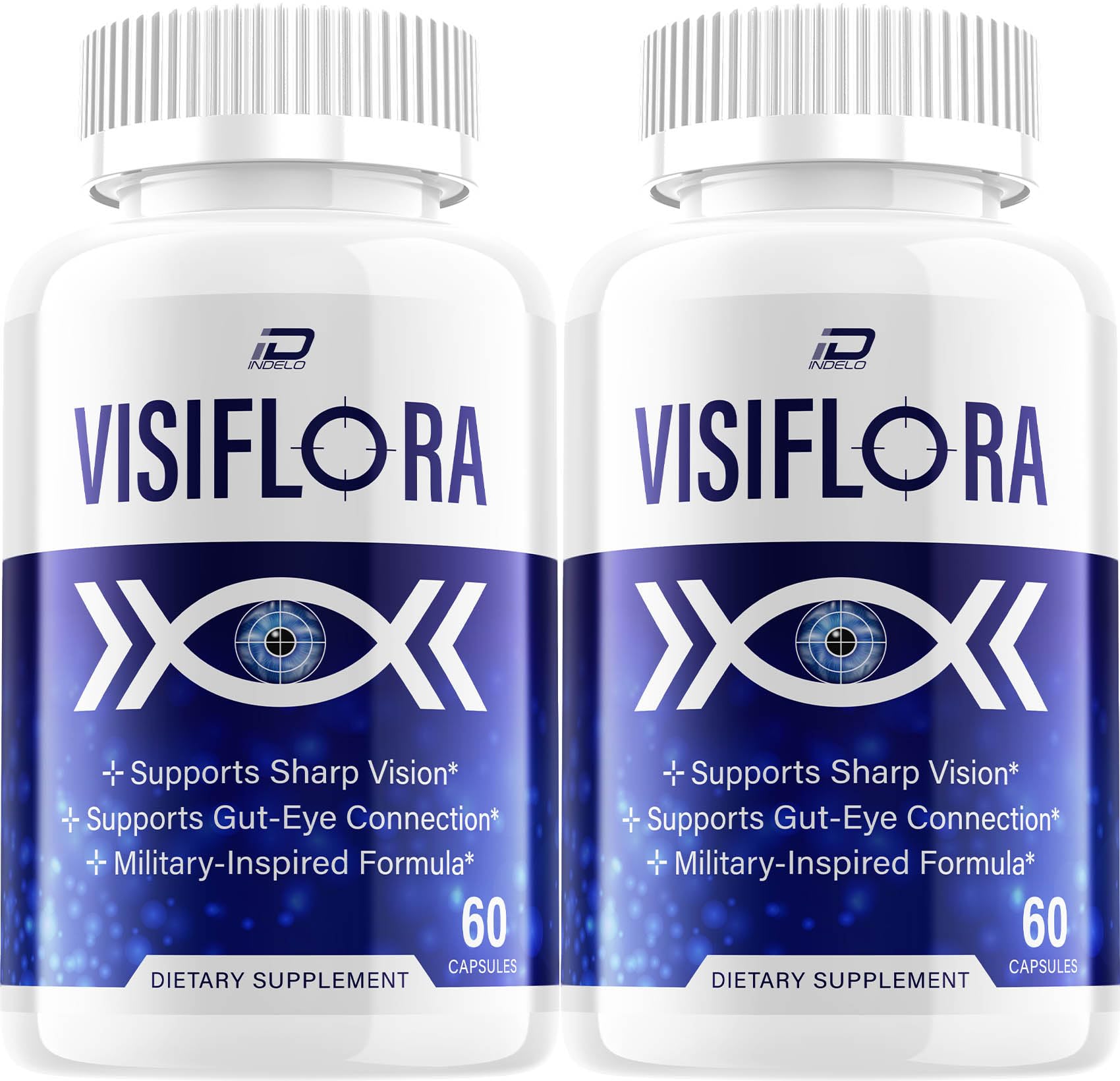 Indelo Visiflora Visual Support Supplement - Visi Flora Advanced Formula for Healthy Vision, 120 Capsules