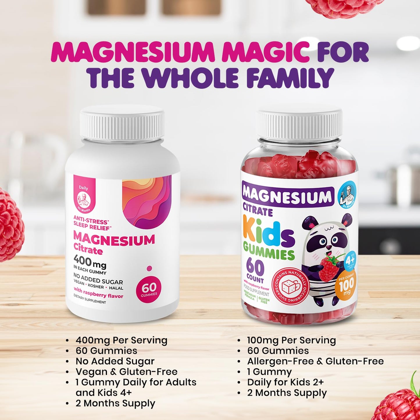 DR. MORITZ Calm Magnesium Gummies, 120 Count