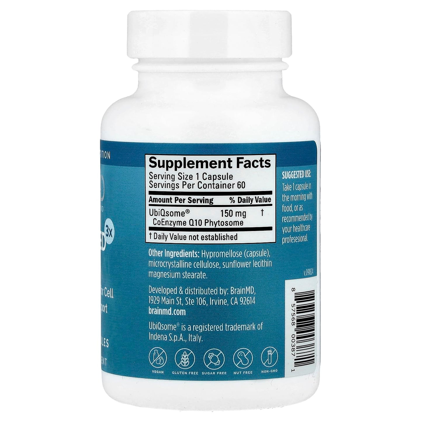 BRAINMD Optimized CoQ10 Supplement 30 Capsules