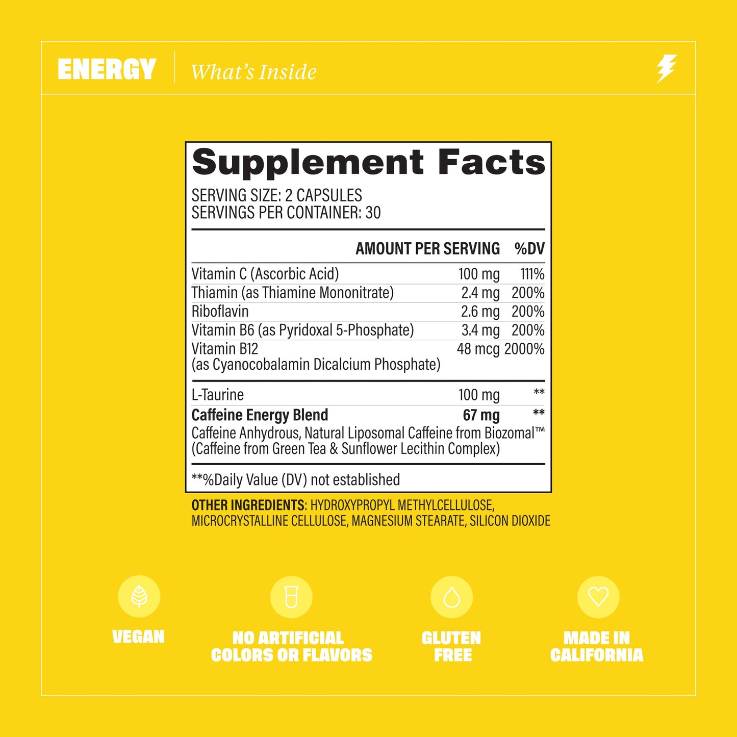 Health By Habit Energy Supplement 120 Capsules