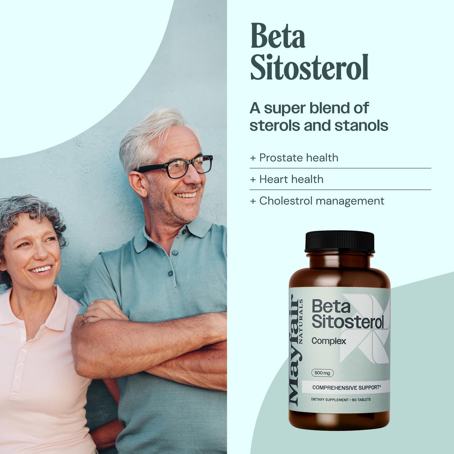 Mayfair Naturals Beta Sitosterol Complex 500mg Tablet, 90 Count