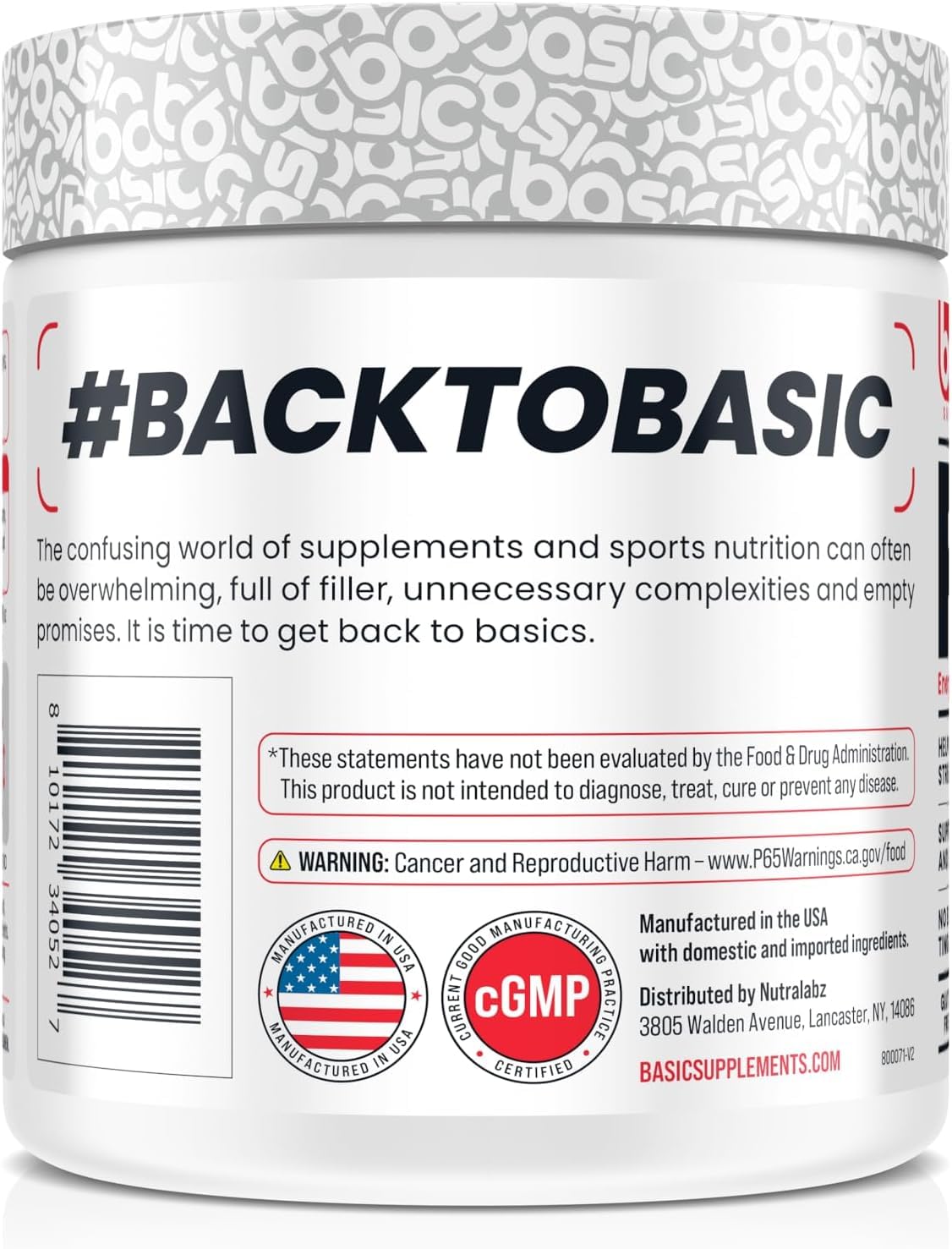 BASIC SUPPLEMENTS Basic Pre-Workout Powder 8.5 oz