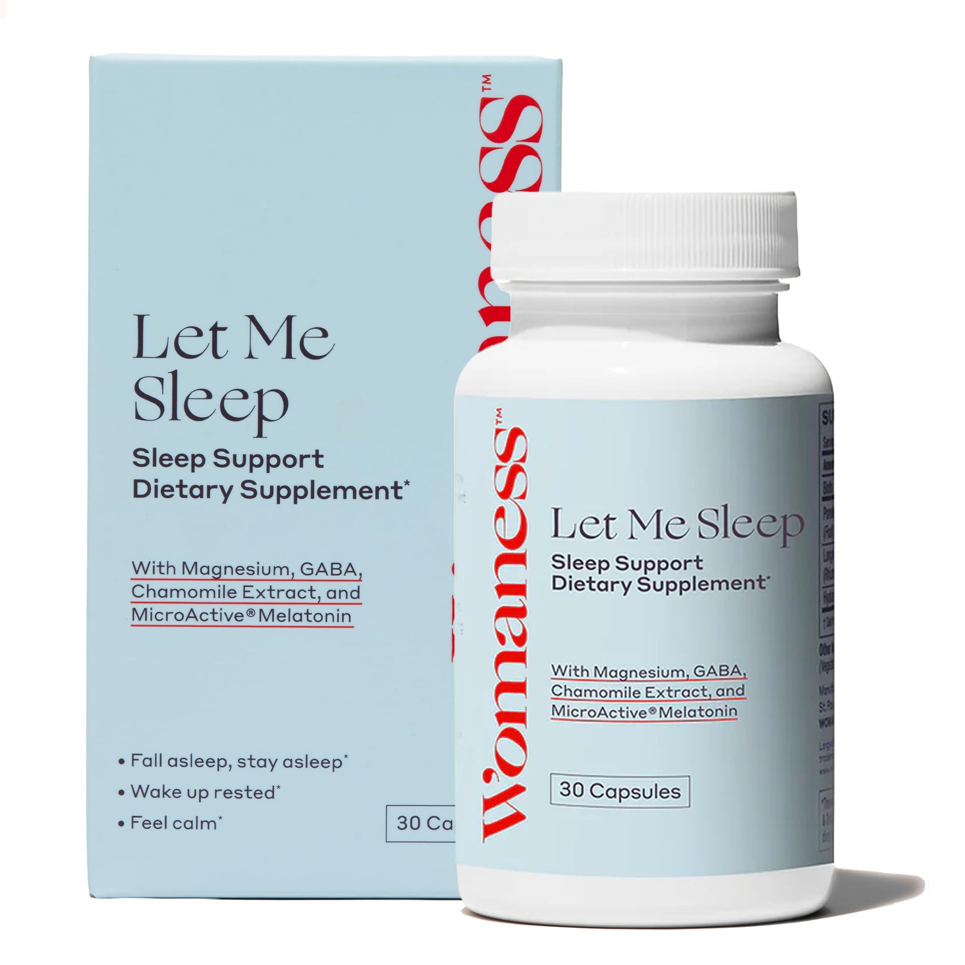 Womaness Let Me Sleep Sleep Aid for Adults 30 Capsules