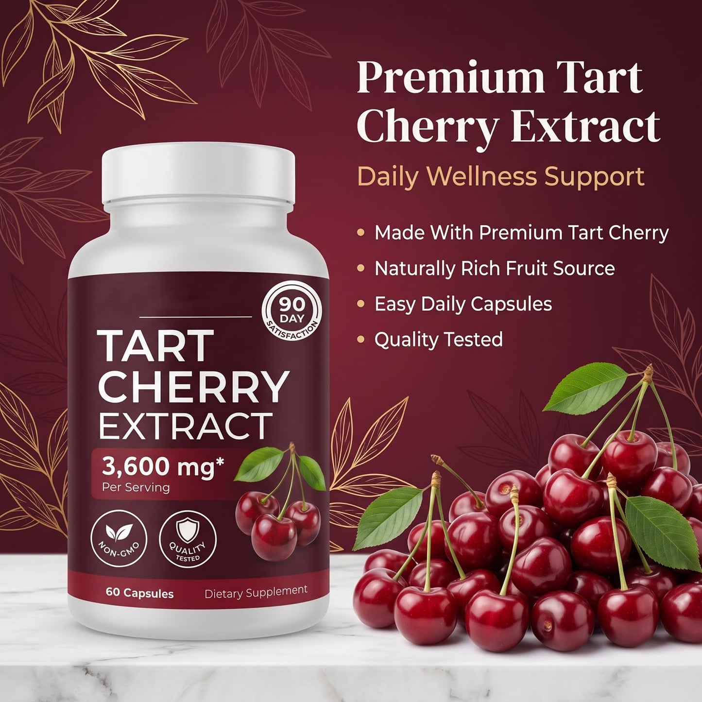 Omdeko Tart Cherry Extract Capsules, 60 Count