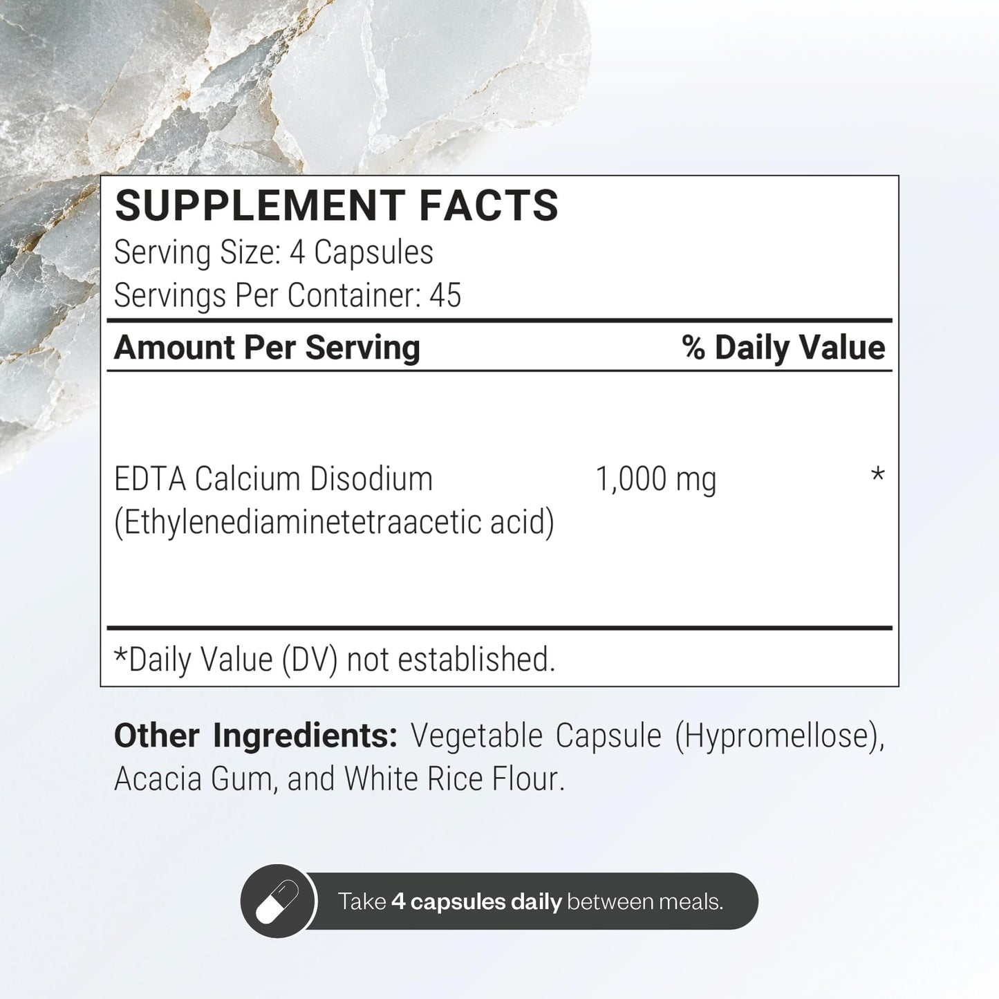 Supersmart EDTA 1000mg per Day Calcium Disodium EDTA Capsule, 180 Capsules