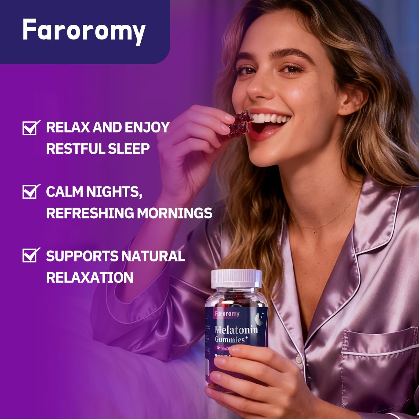 Faroromy Melatonin Capsule 5 mg with Chamomile, 60 Count