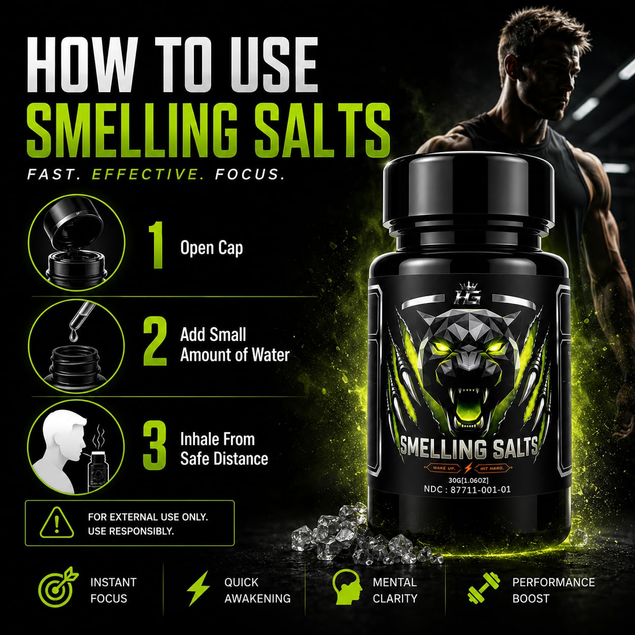 Home Greats Smelling Salts Wake Up for Athletes Capsule 1 Count